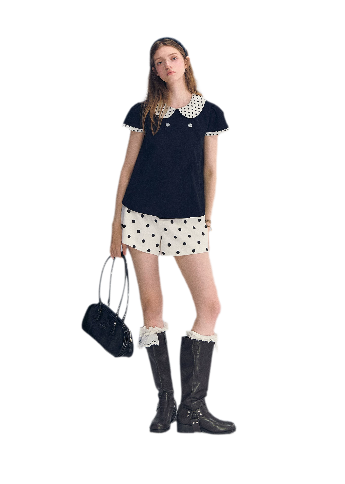 Polka Dot Doll Collar Top