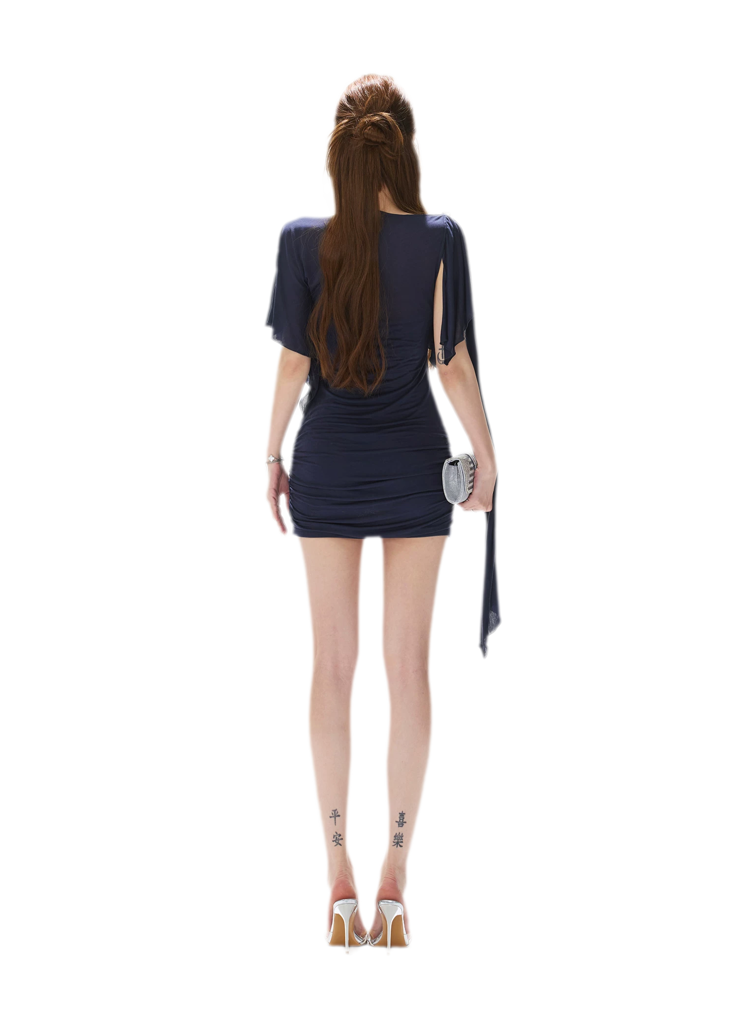 Cape One-Shoulder Dress