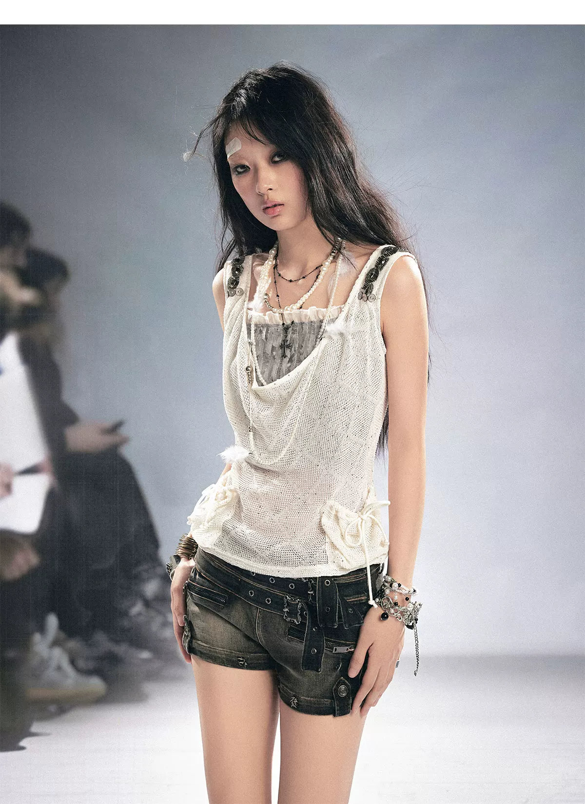 Sequin Lattice Pocket Cami