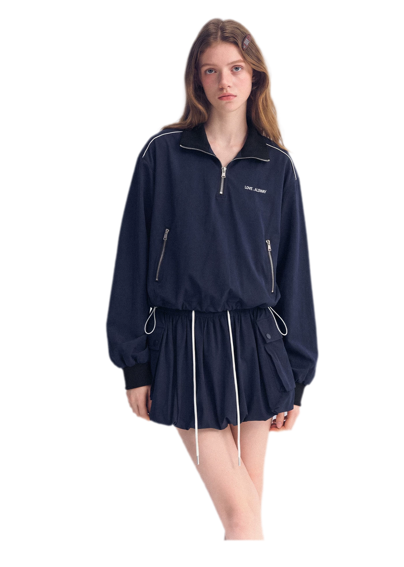 Half-Zip Drawstring Jacket
