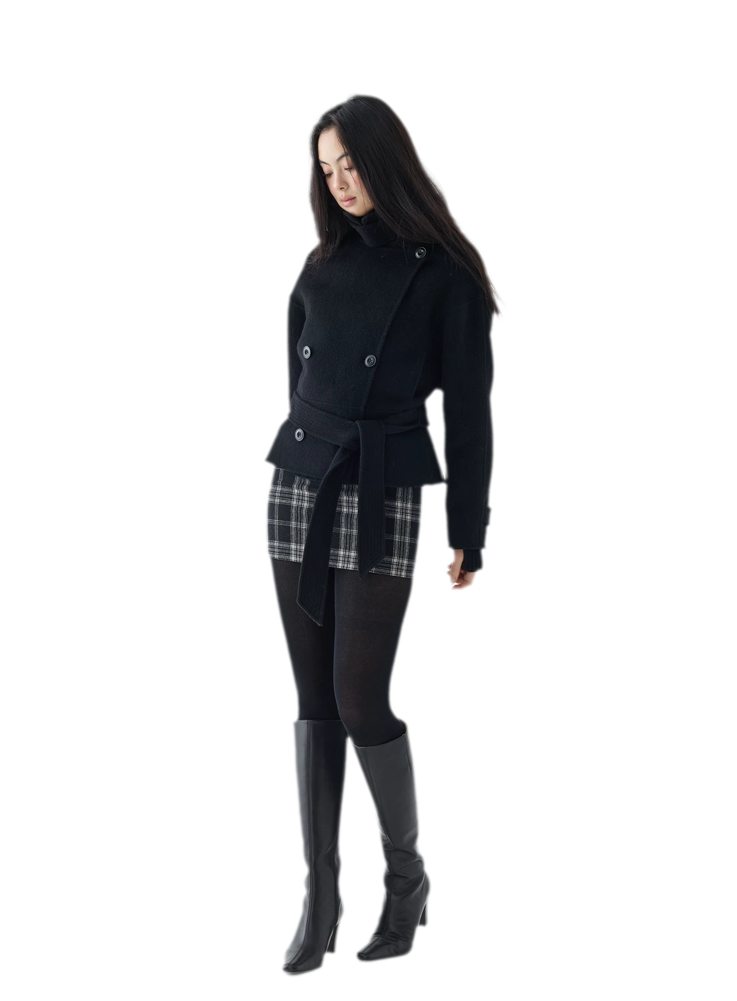 Double-Faced Wool Short Coat