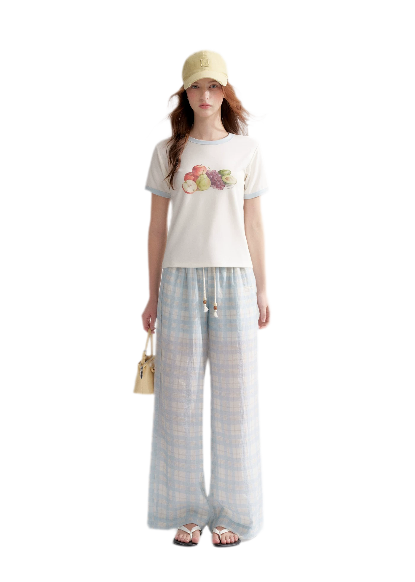 Rhinestone Fruit Print Tee