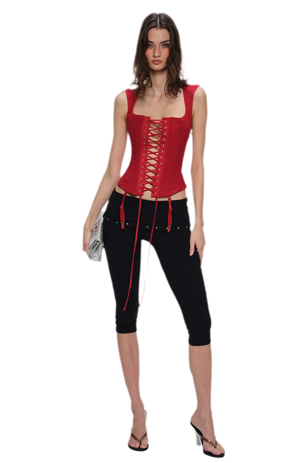 Lace-Up Boned Cropped Corset