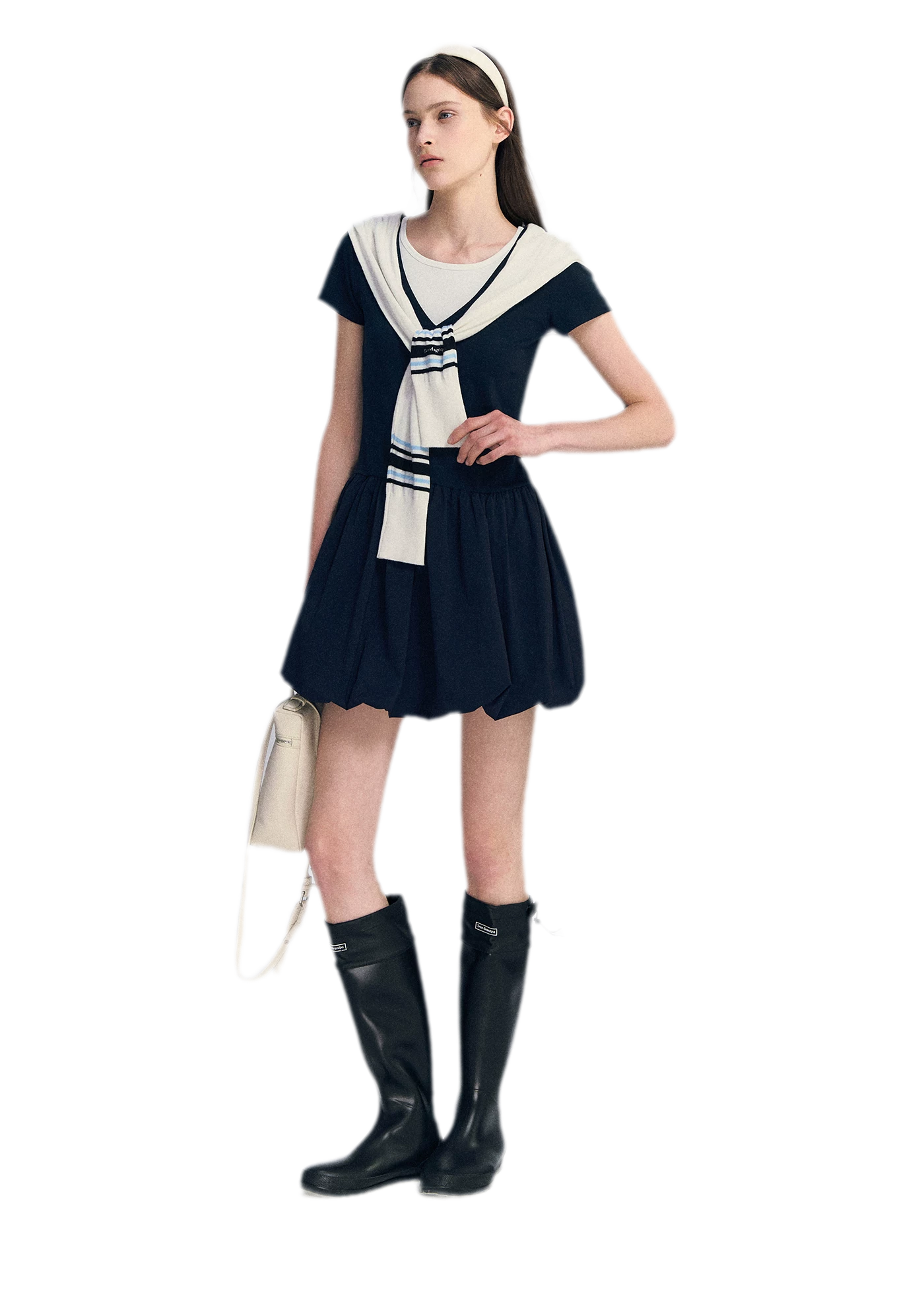 Contrast Trim Bubble Dress