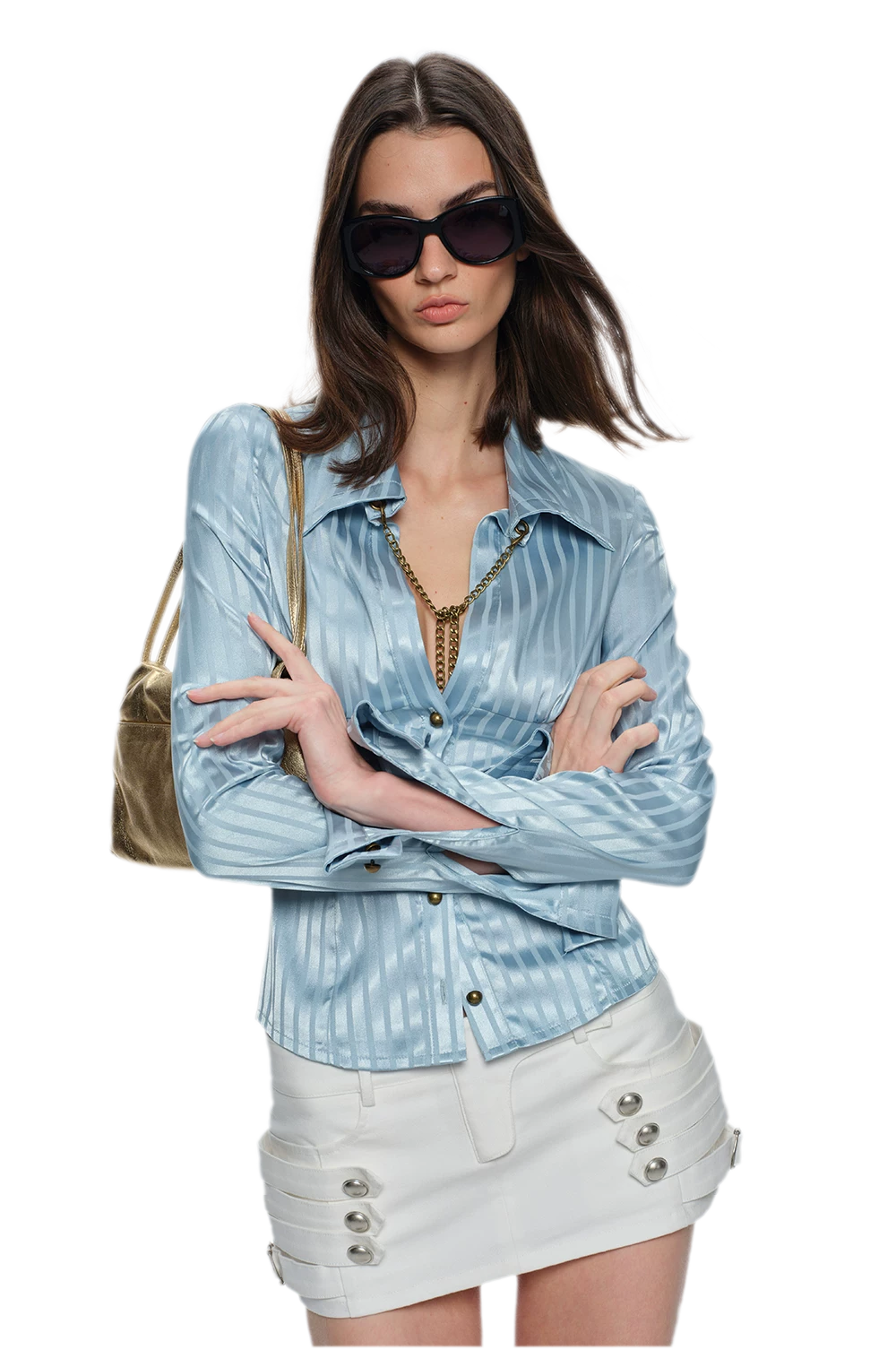 Striped Chain Detail Shirt