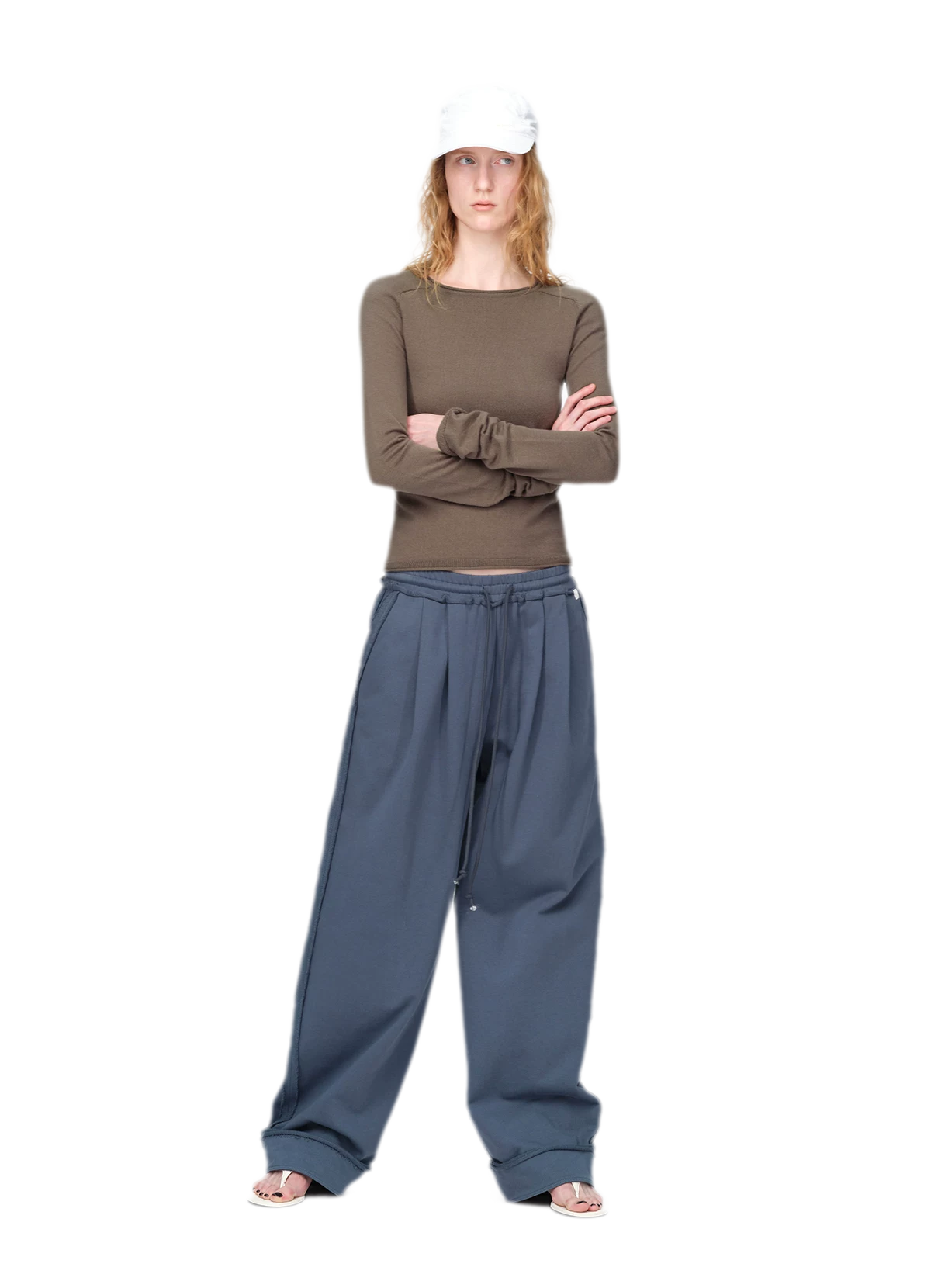 Raw-Edge Cropped Sweatshirt Set