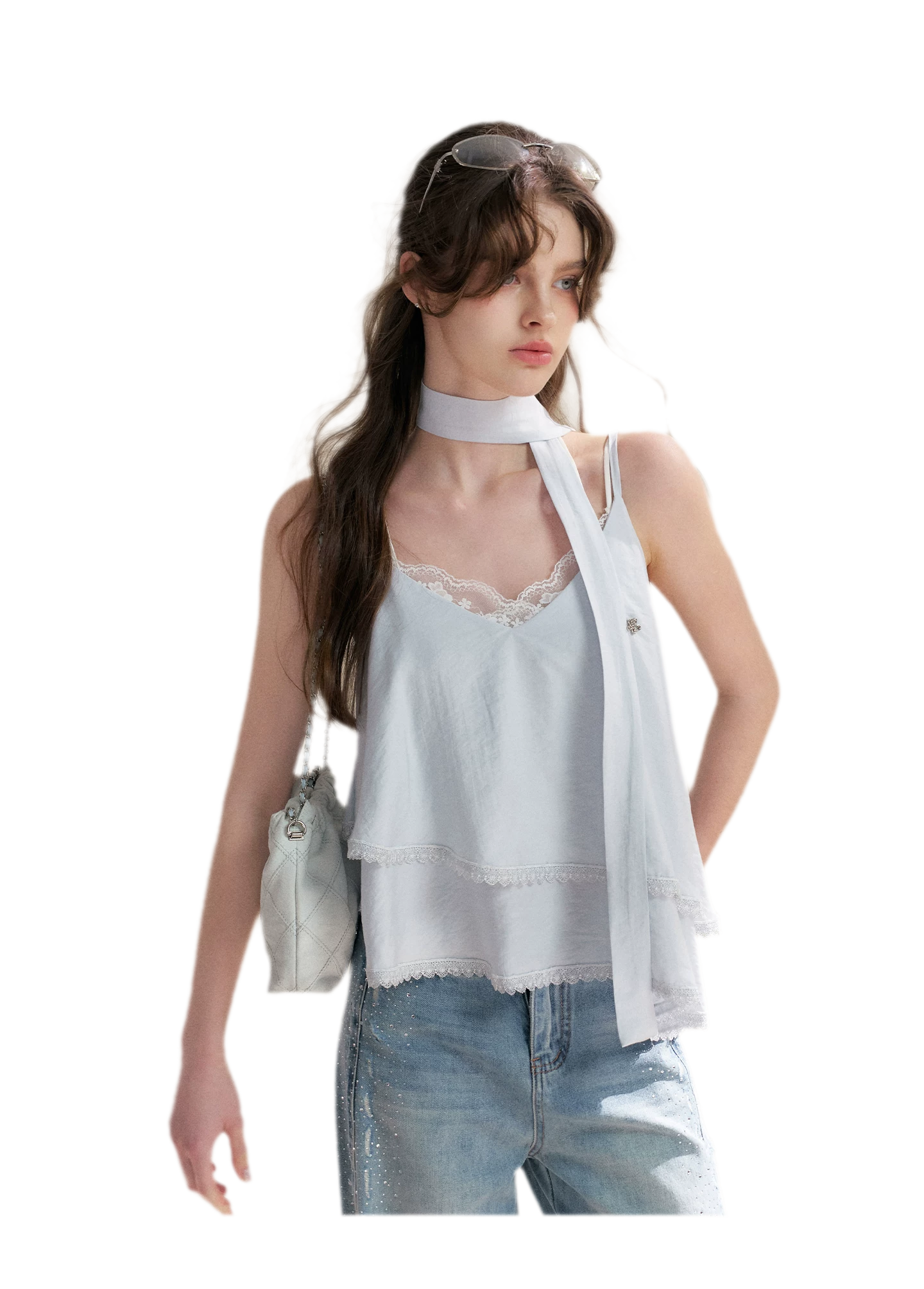 Asymmetrical Lace V-Neck Camisole