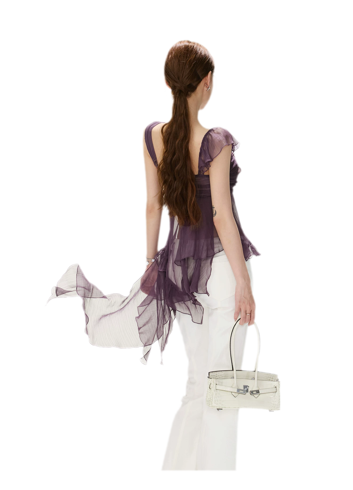 CYNR Misty Chiffon Ruffle Cami – view 14