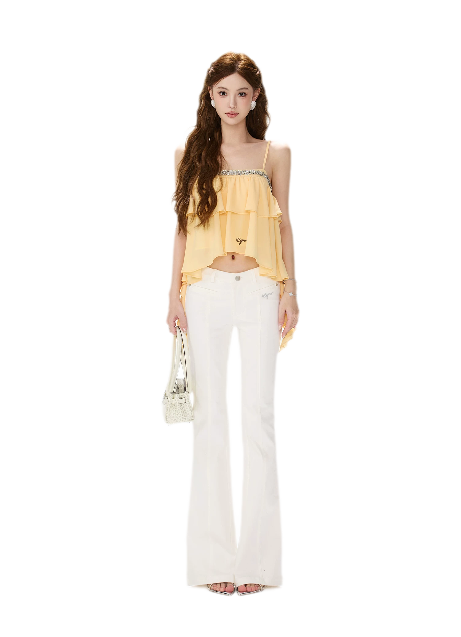 CYNR Crystal Ruffle Cami – view 14