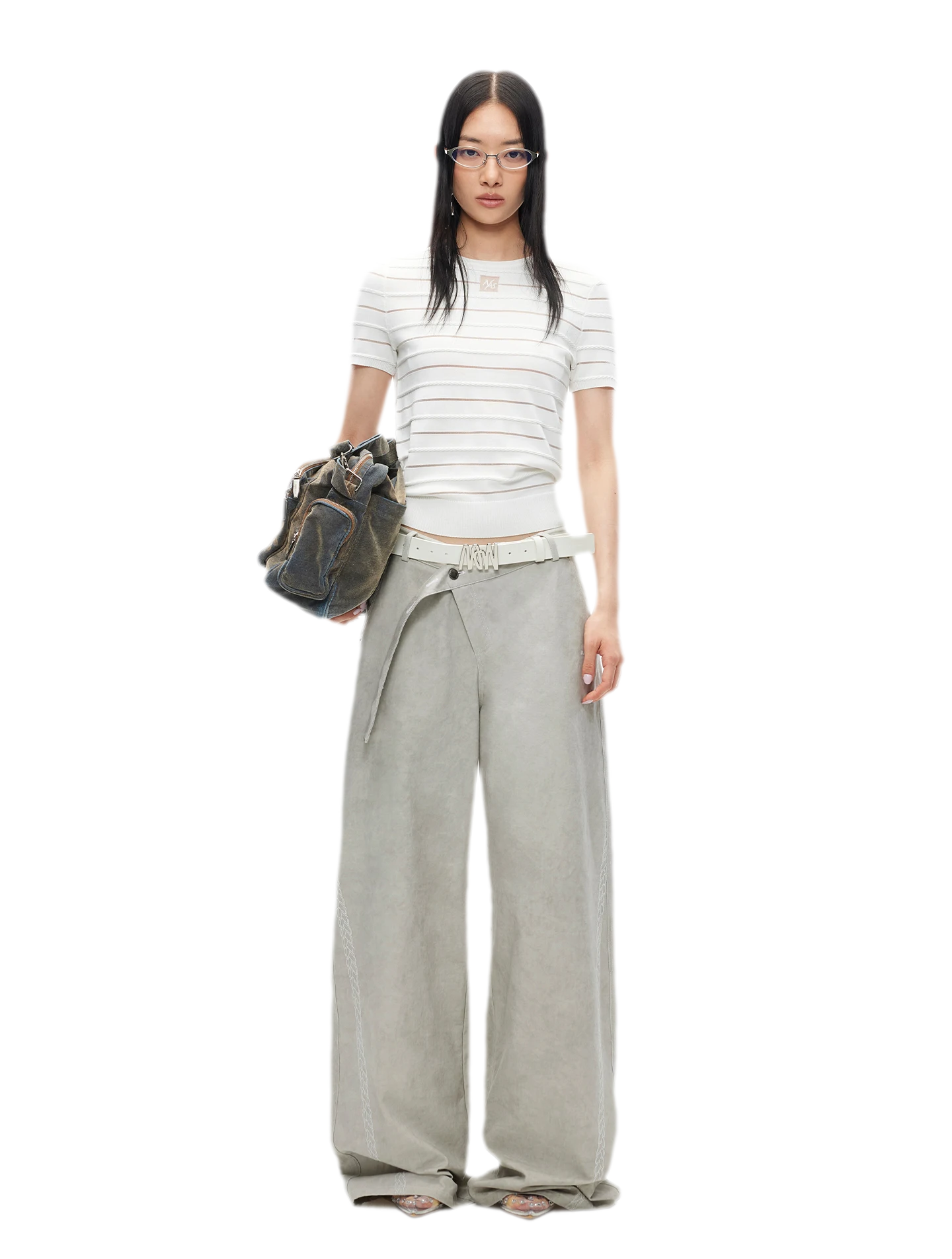 Wheat Ear Wide-Leg Casual Pants