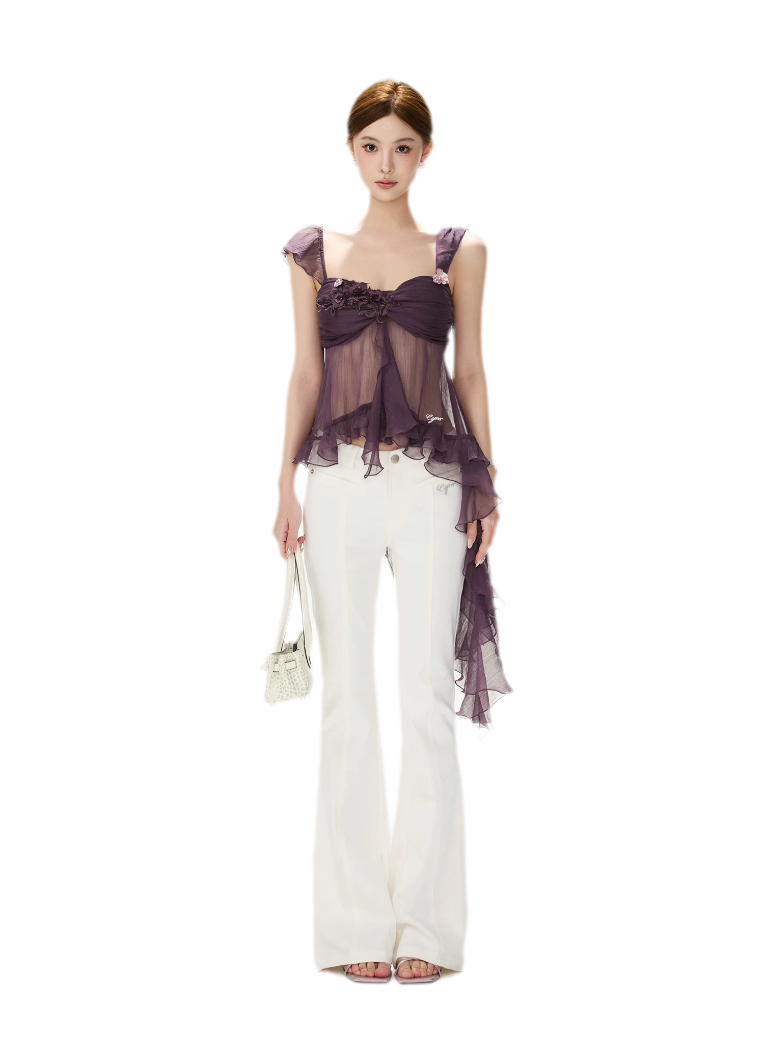 CYNR Misty Chiffon Ruffle Cami – view 15