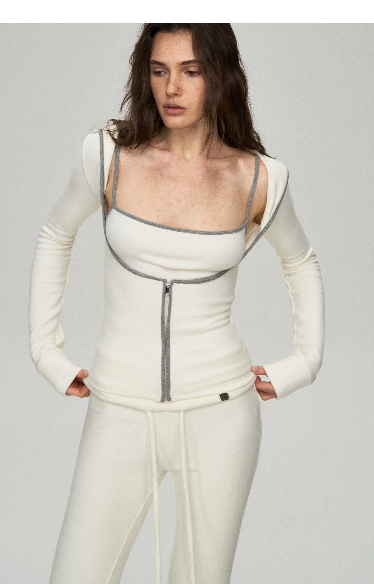 Soft Viscose Blend Three-Piece Set: Cardigan, Camisole &