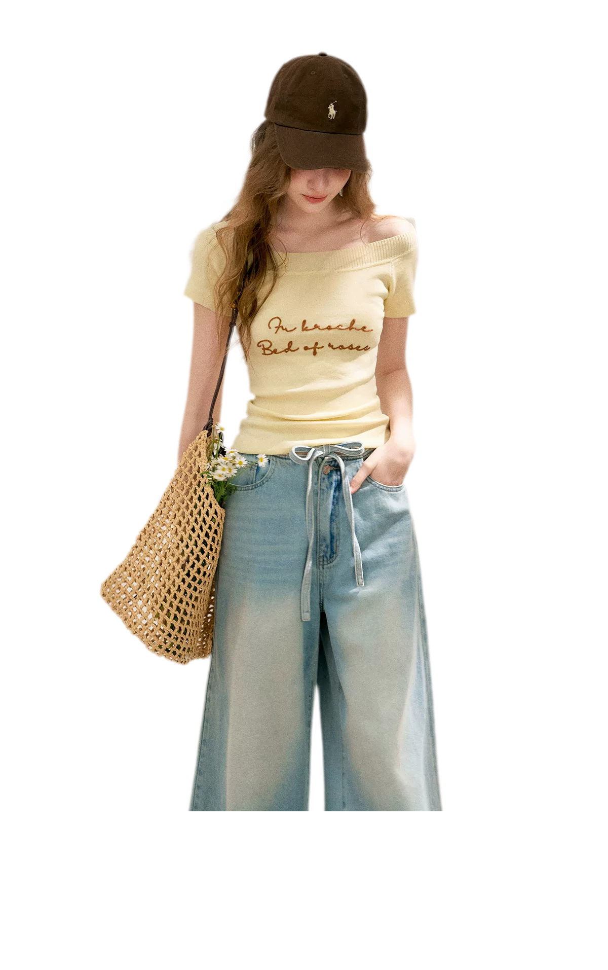 Bow Wide-Leg Jeans