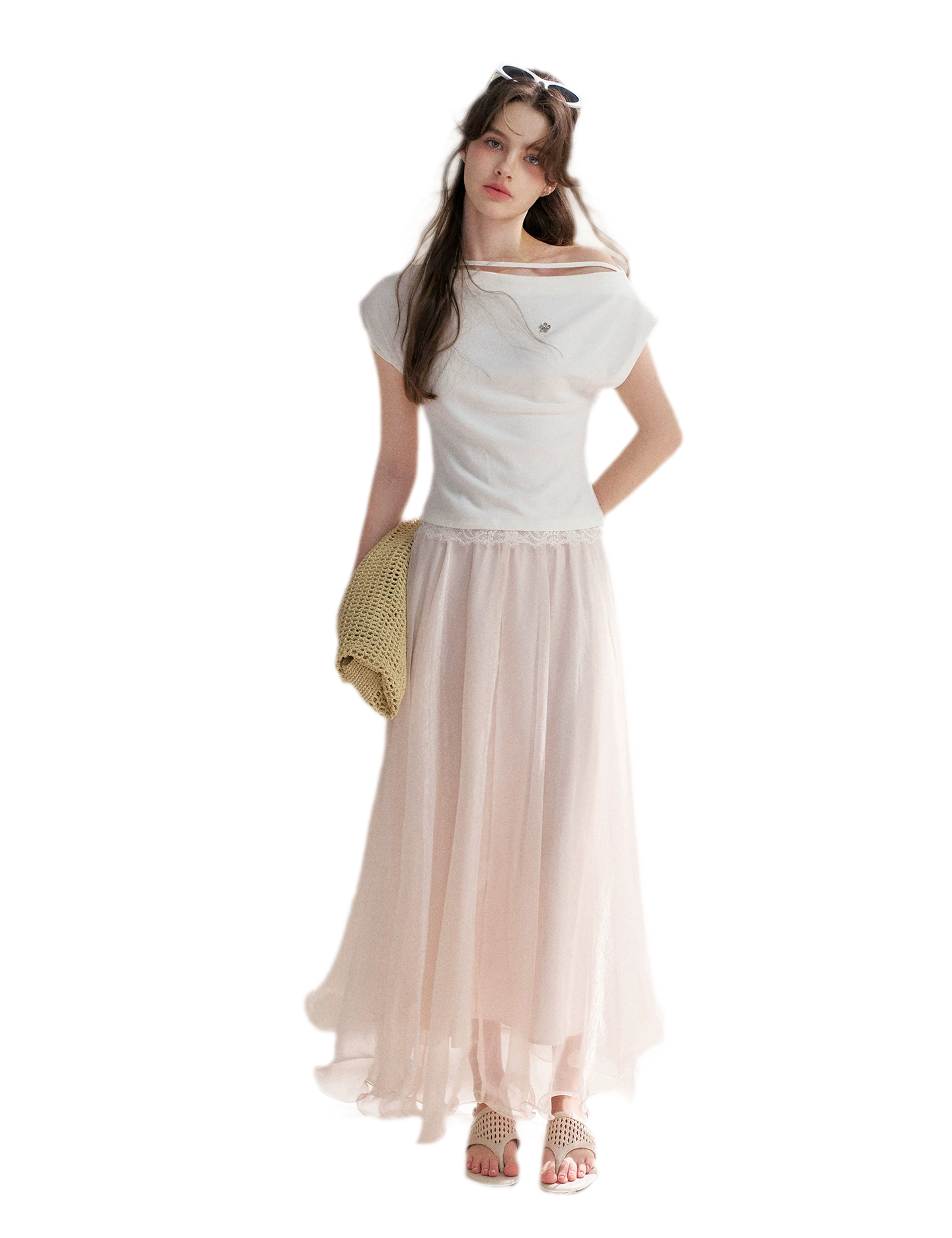 Sakura and Spring Stream A-Line Skirt