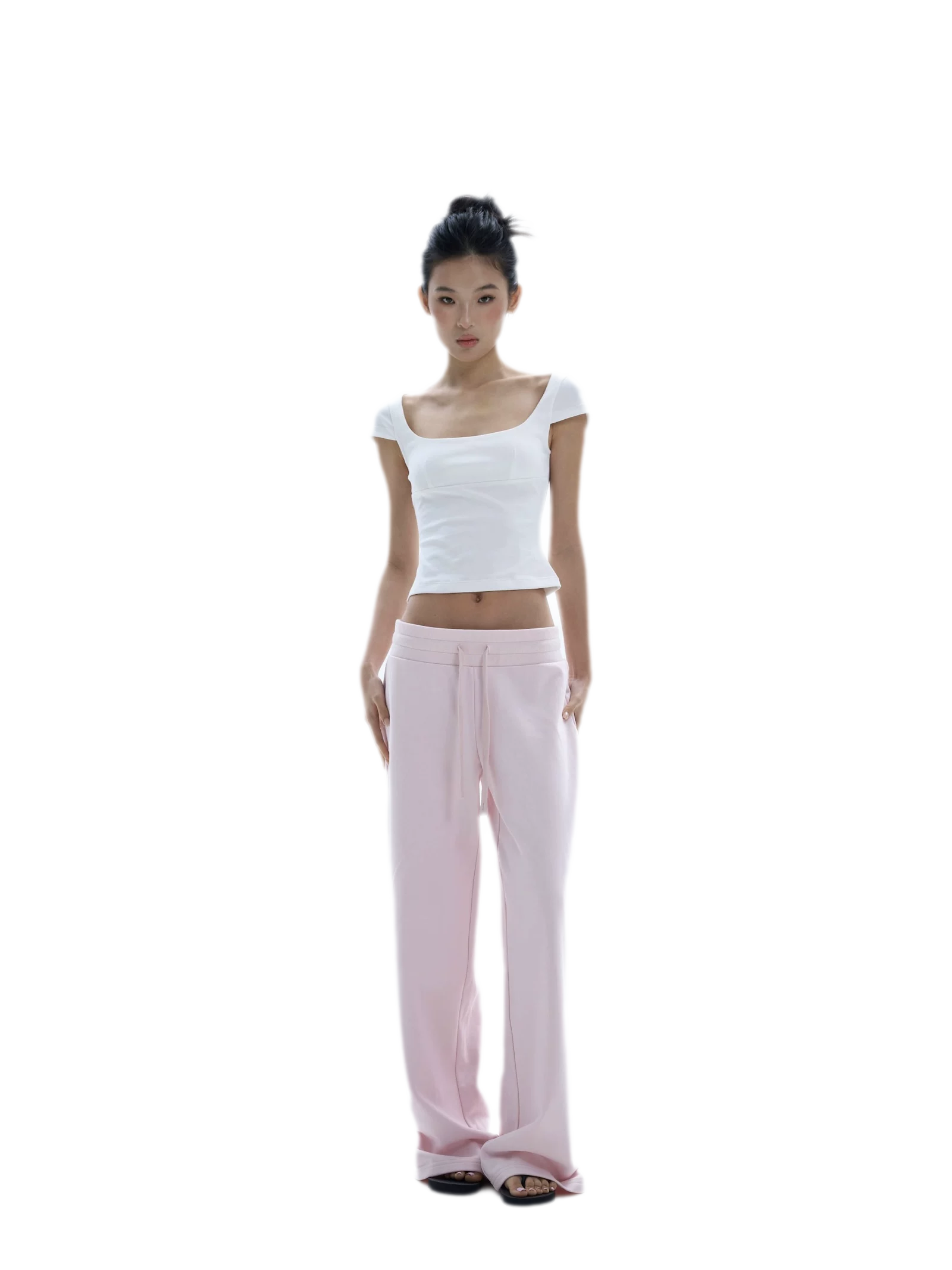 Wide-Leg Drawstring Sweatpants