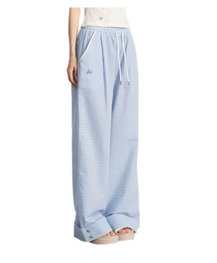 Plaid Wide-Leg Trousers