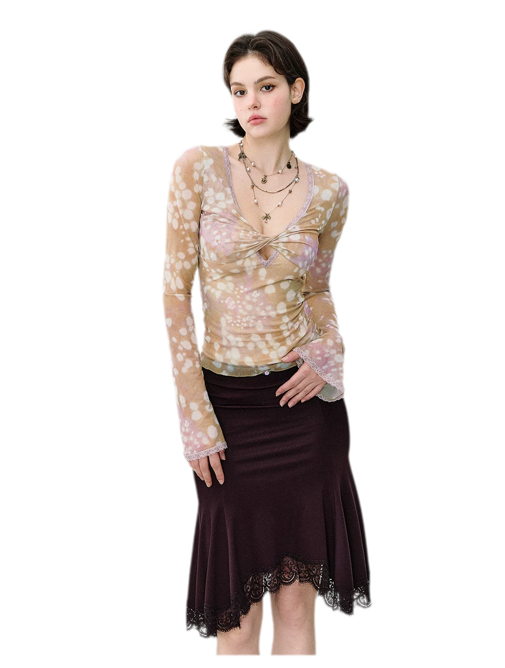 Lace Mermaid Midi Skirt