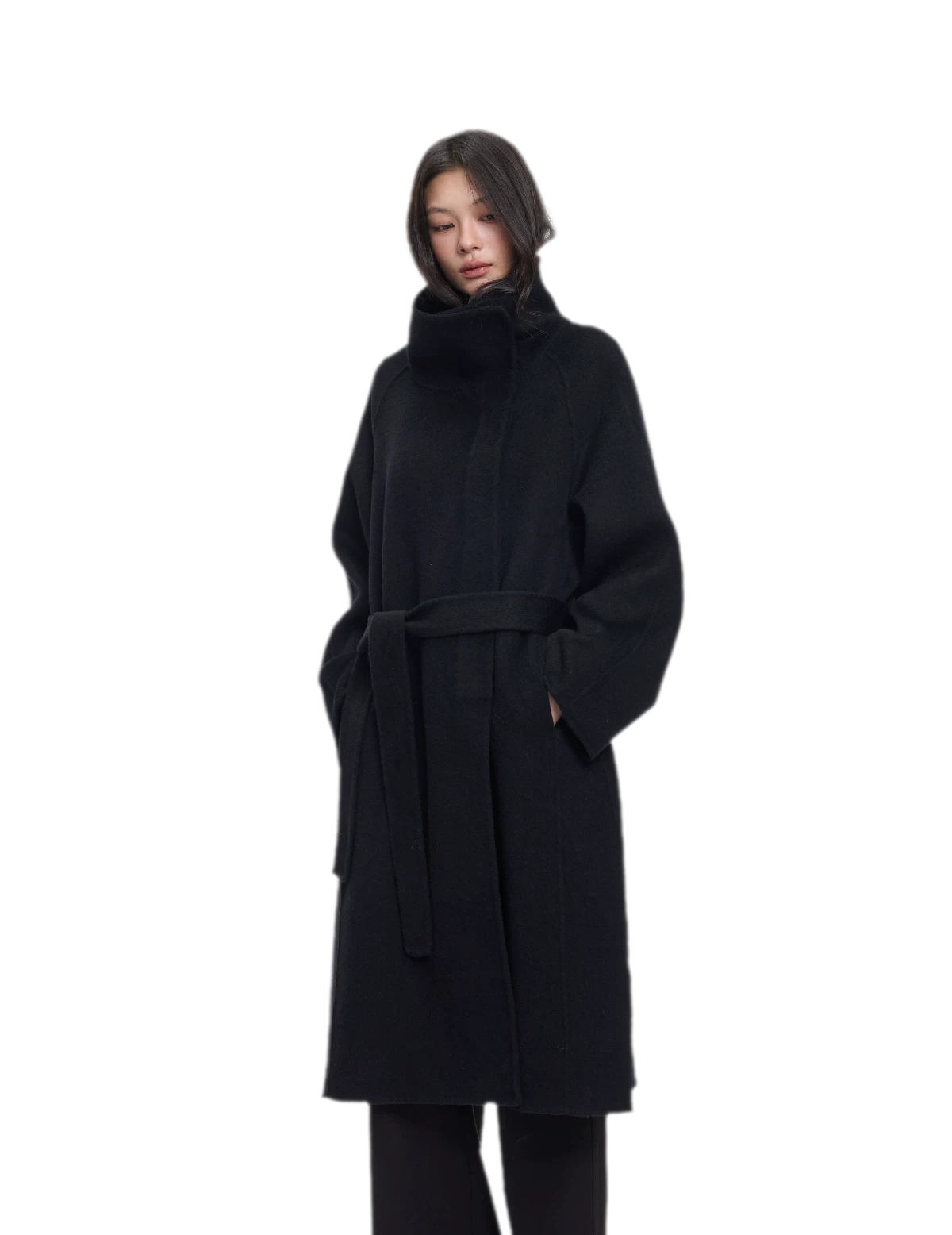 Double-Faced Wool Belted Coat