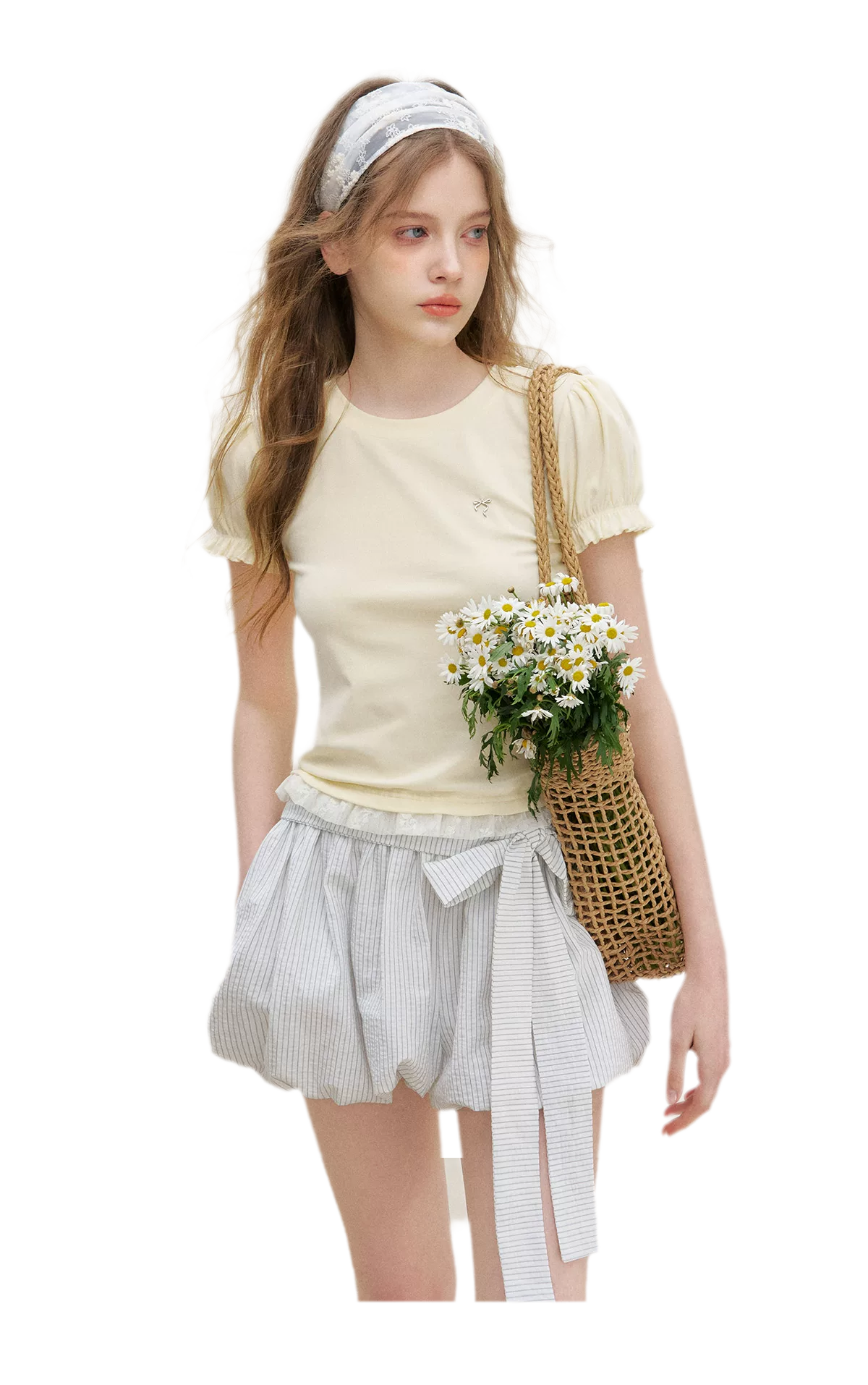 Bow Tie Elastic Waist Casual Shorts