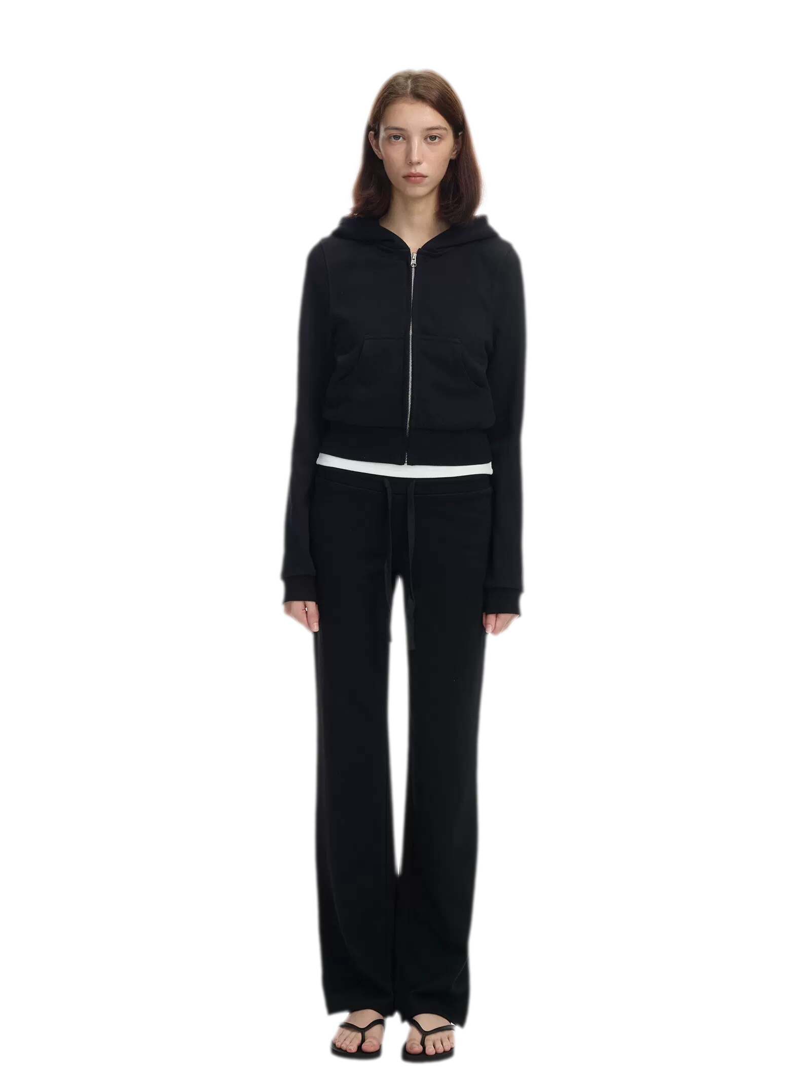 Washed Ribbed Low-Rise Sweatpants