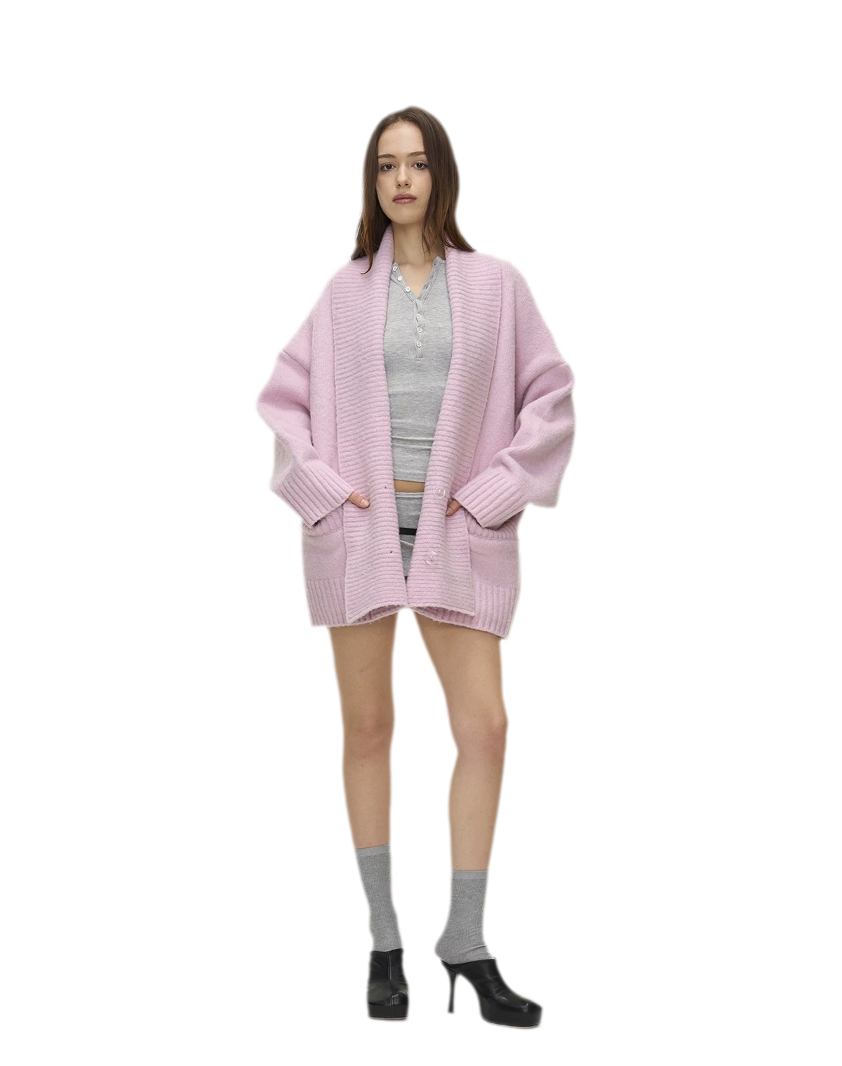 Dense Knit Shawl Cardigan