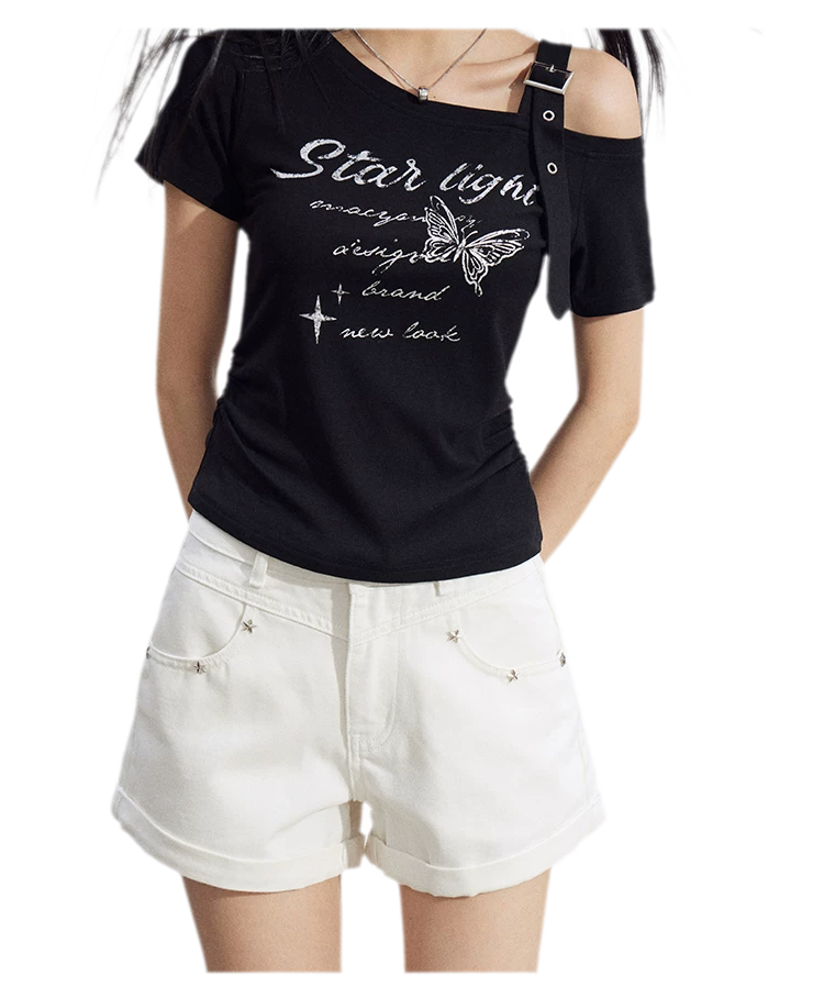 One-Shoulder Butterfly Tee