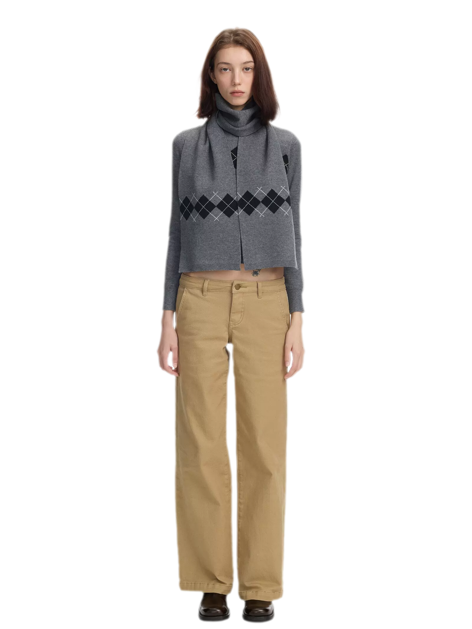 Argyle Waist-Shaped Sweater Set