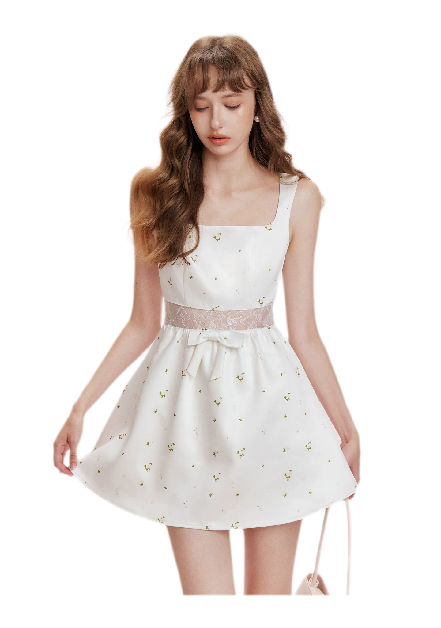 Lace Waist Satin Dress