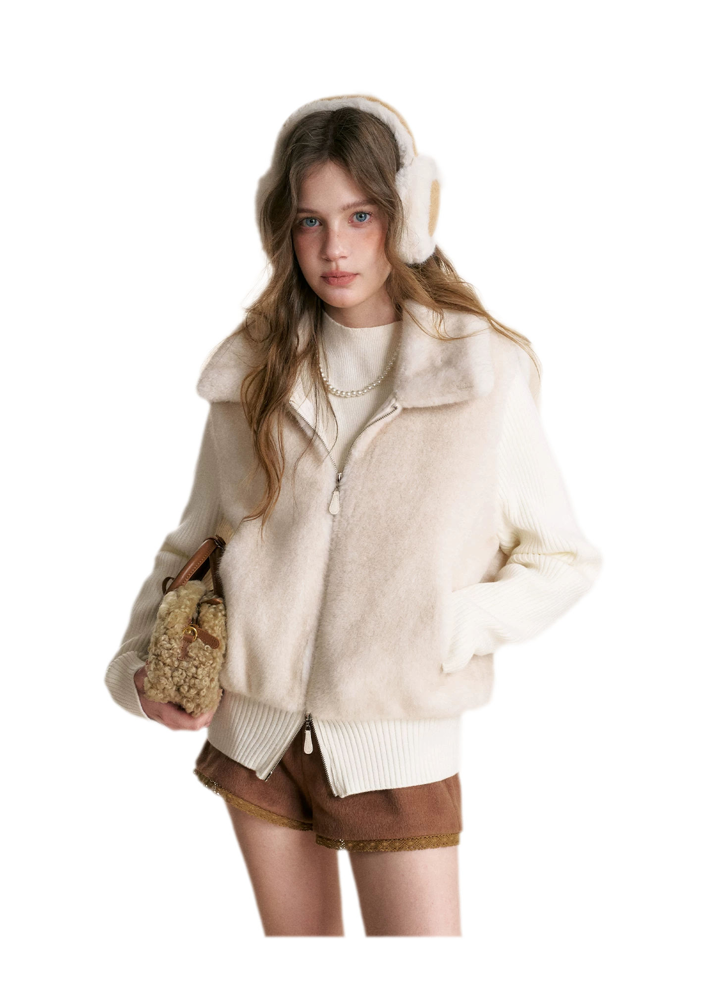 Mink Knit Patchwork Jacket
