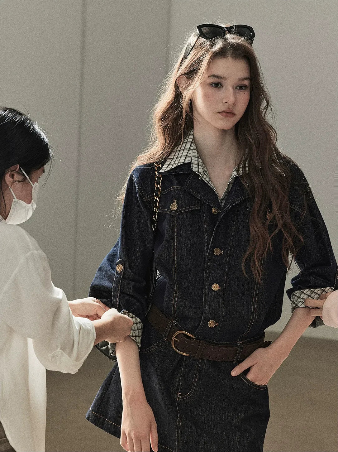 Stonewashed Denim Shirt Dress