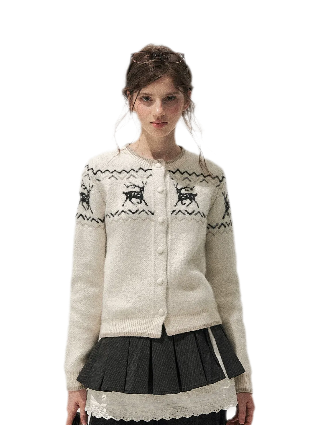 Fair Isle Cropped Cardigan
