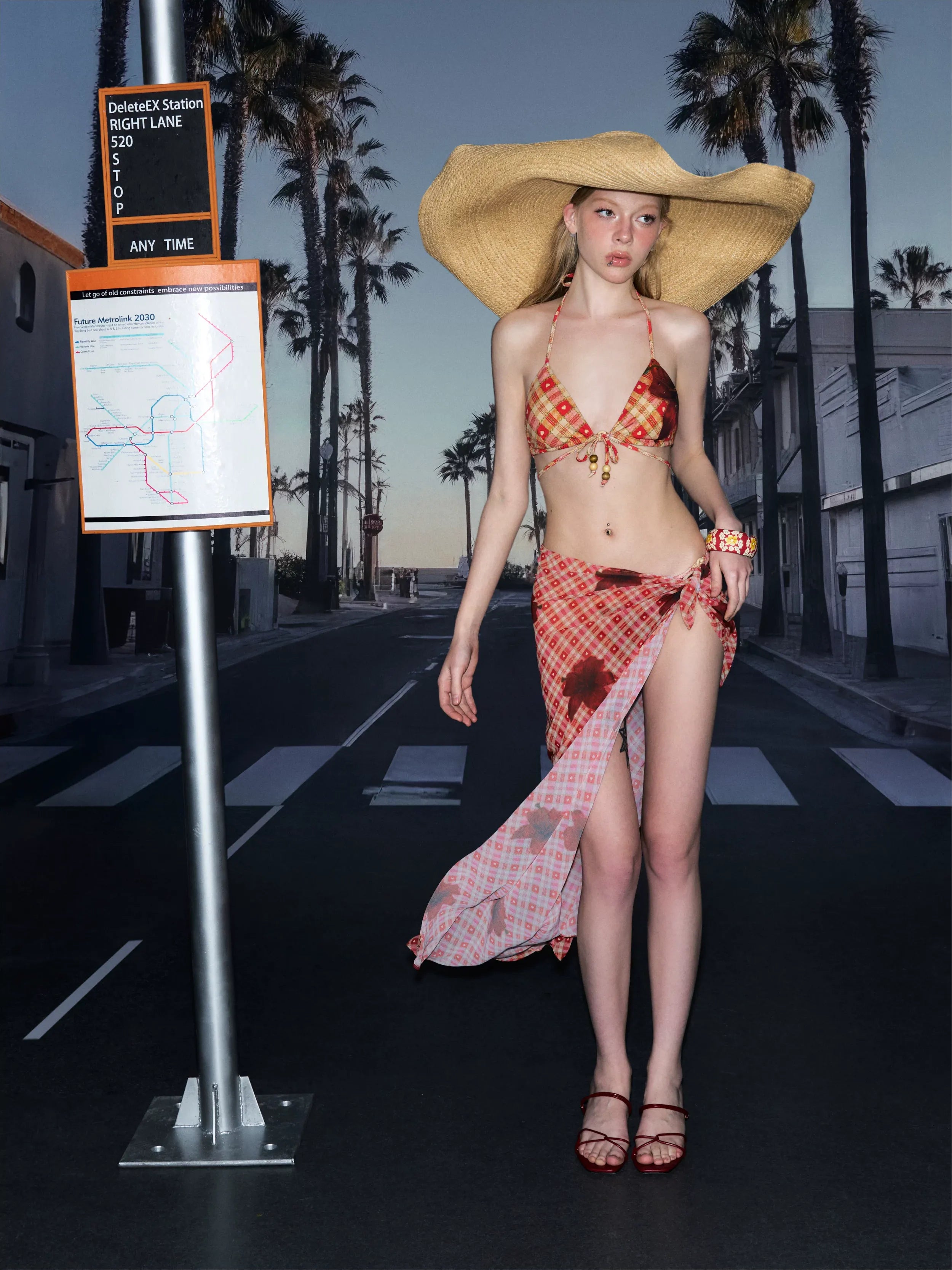 Print Tie Bikini Set