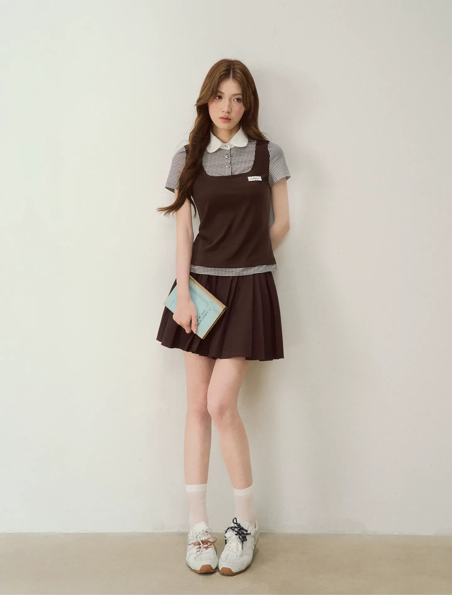 Patchwork Doll Collar Shirt