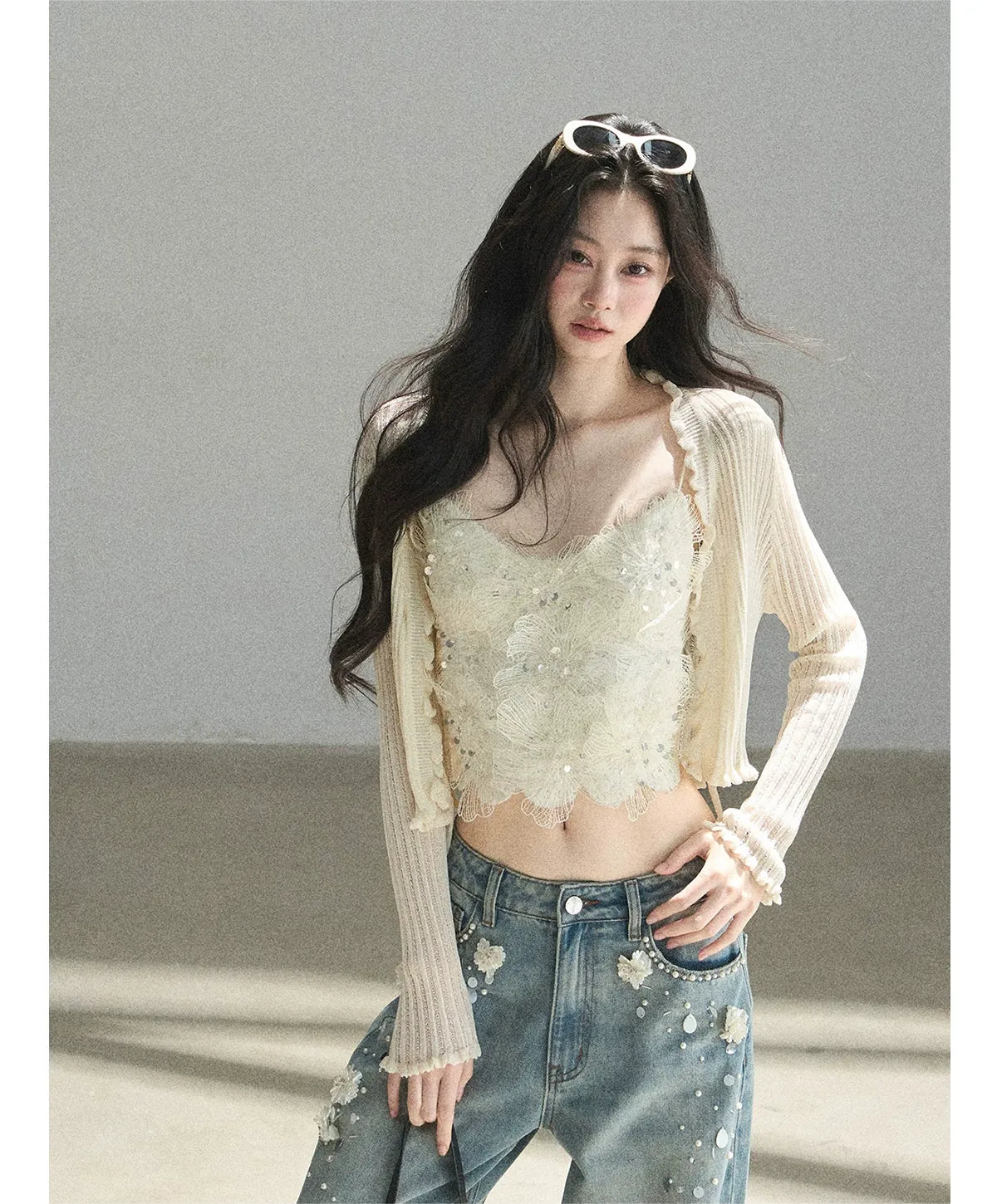 Lace Camisole Knit Set