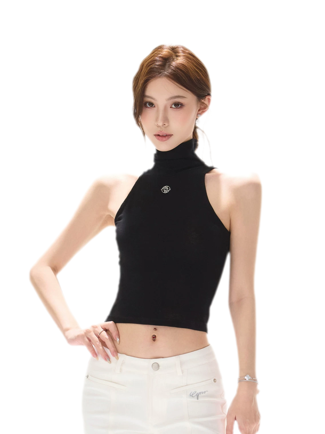 Cutout High Neck Tank