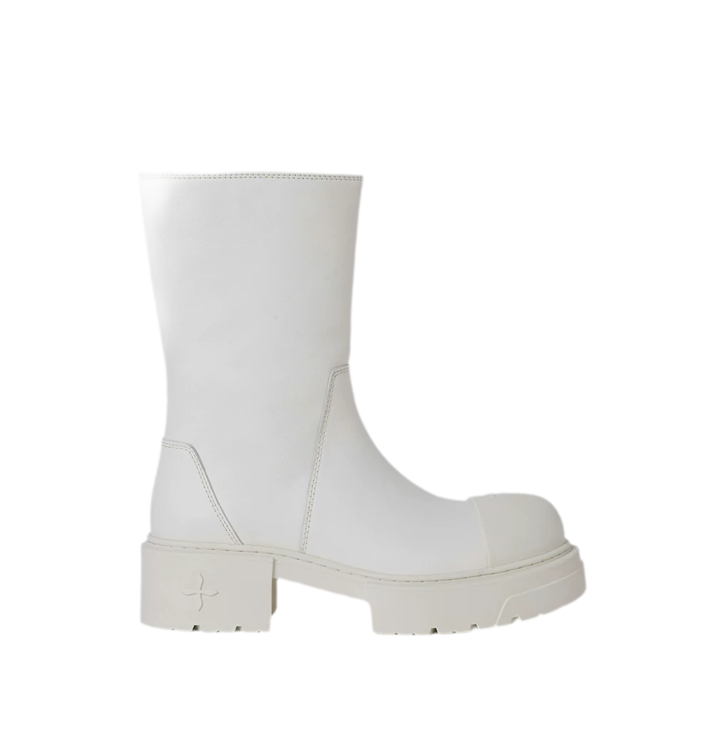 Mid-Calf Leather Boots
