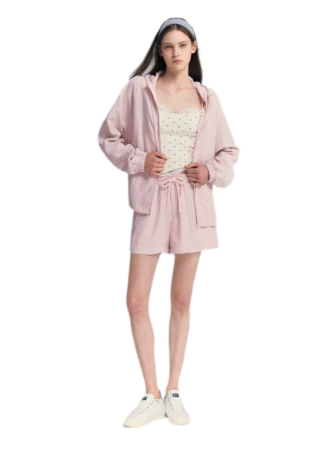 Lace Trim Drawstring Set
