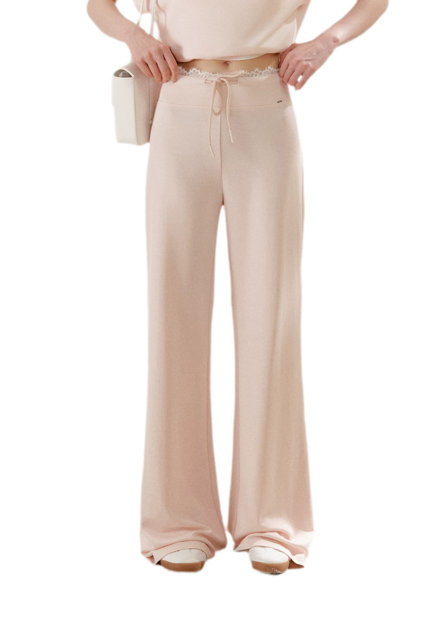 Airy Layered Lace Drawstring Pants