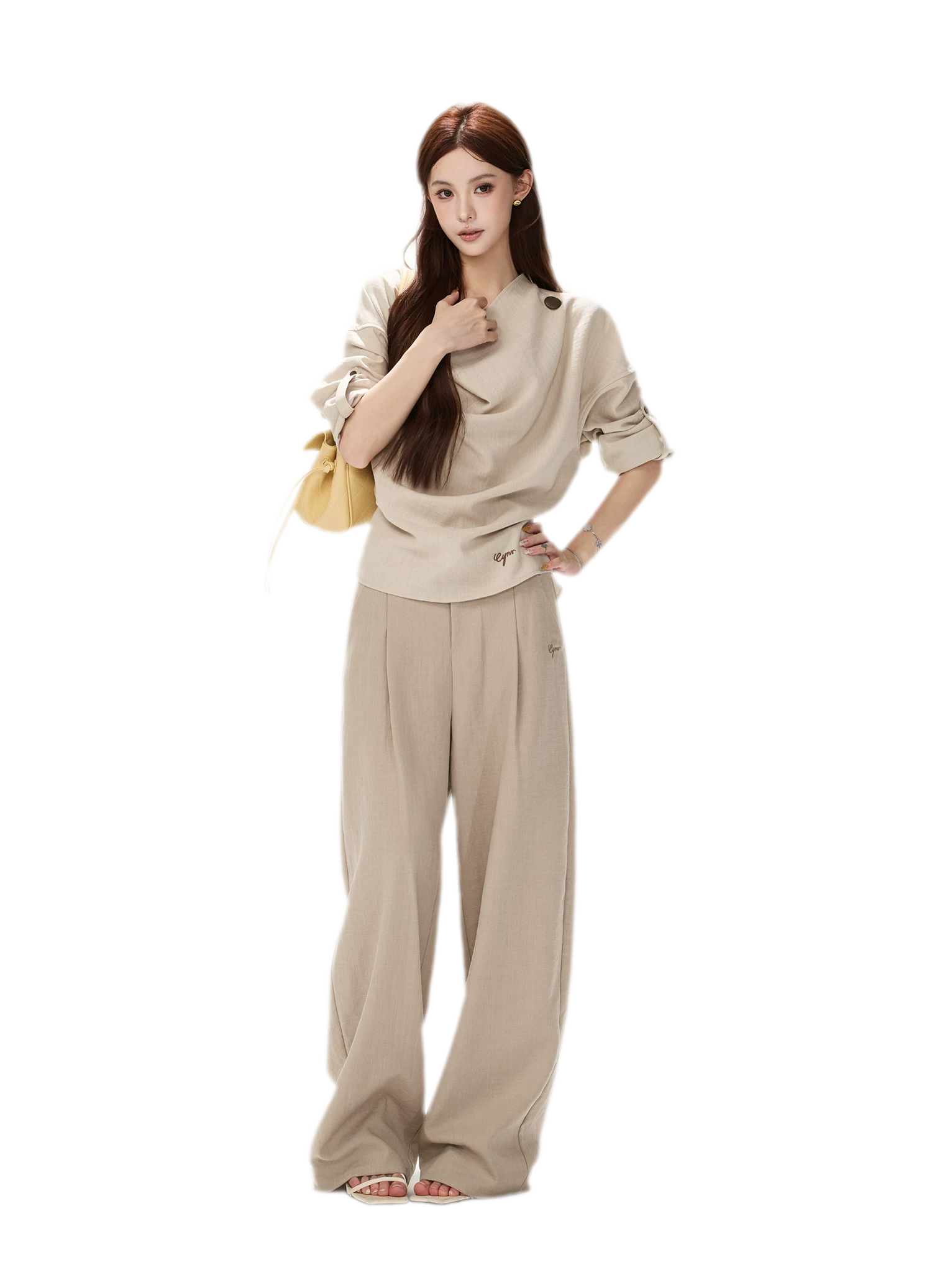 Textured Draped Oversized Shirt