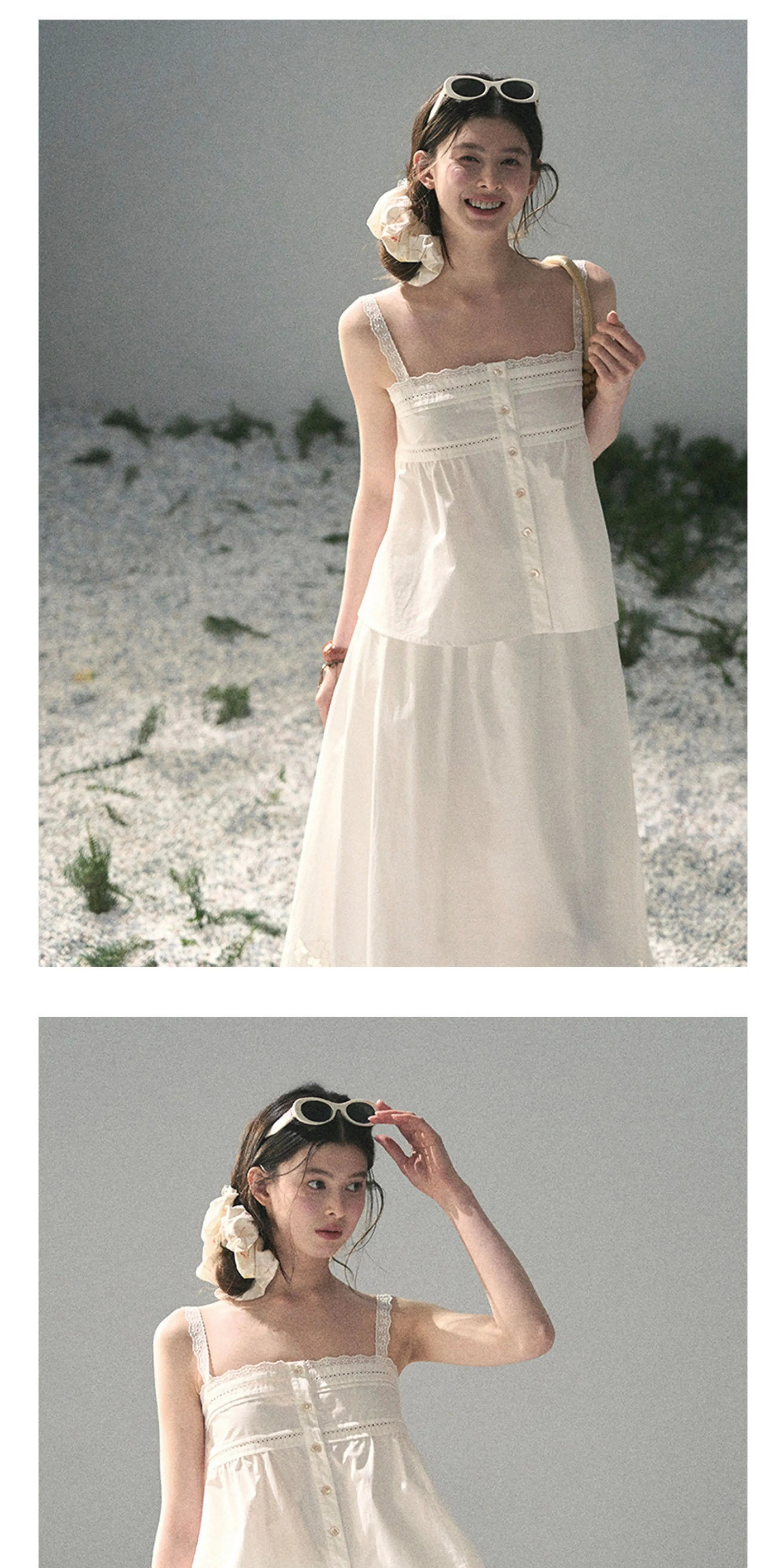 "Summer Breeze on Cloud Shoulders" French Lace Two-Piece