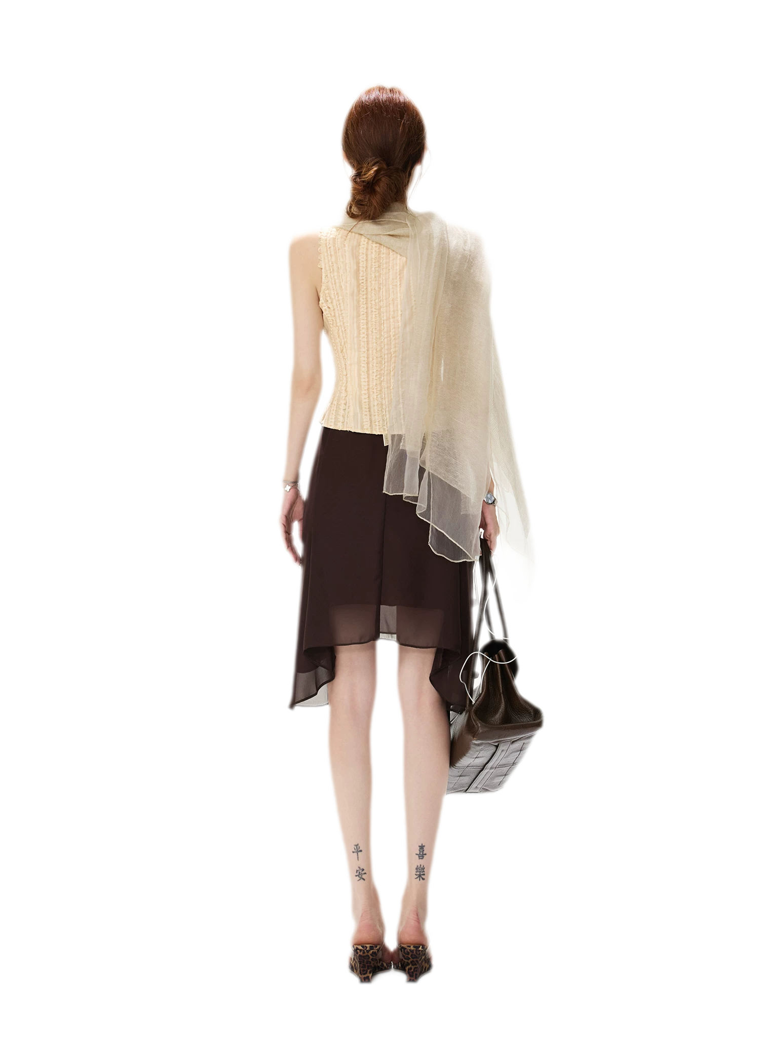 Drapey Asymmetrical Midi Skirt