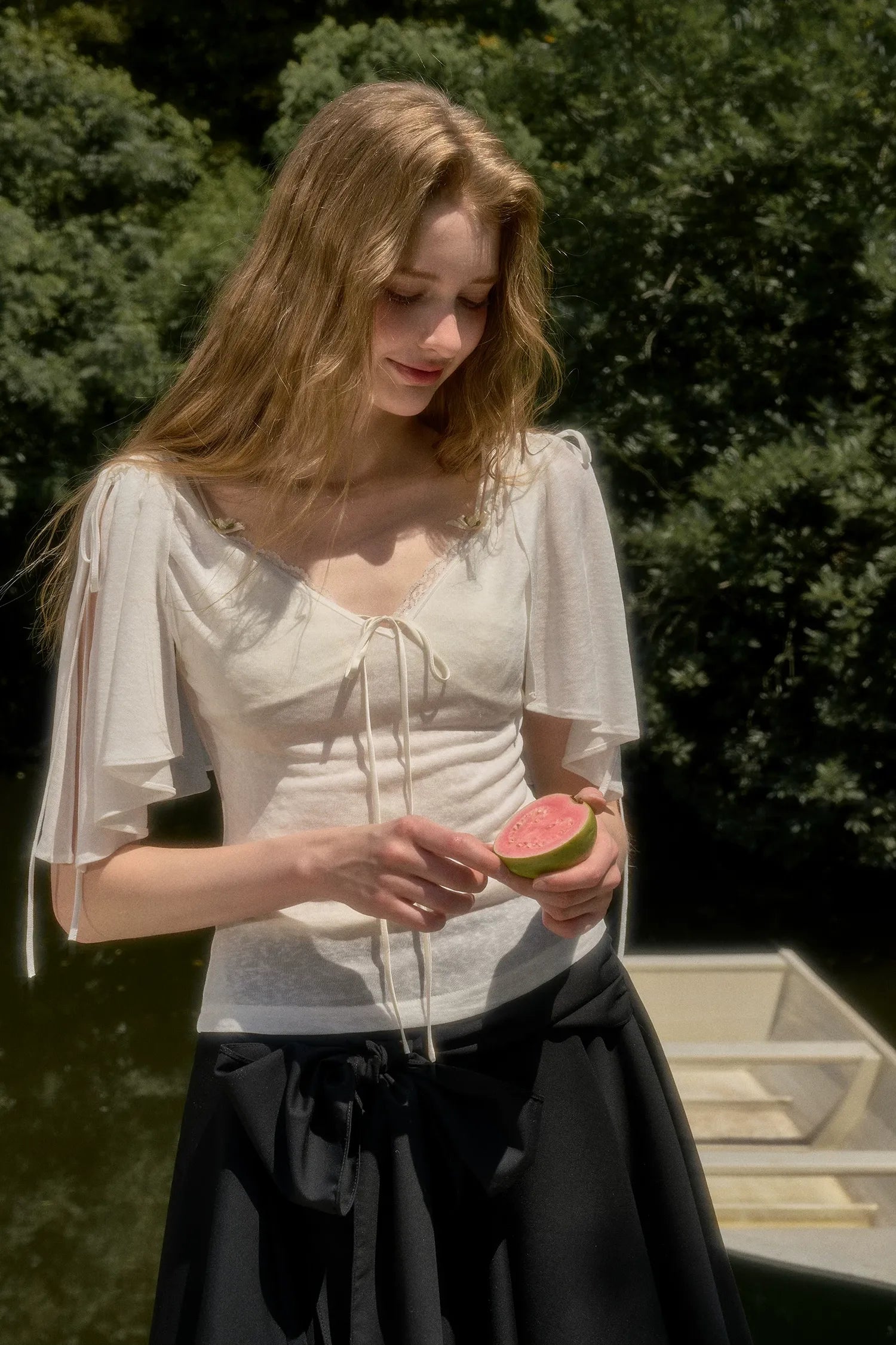 Lyocell Feather Cape Tee