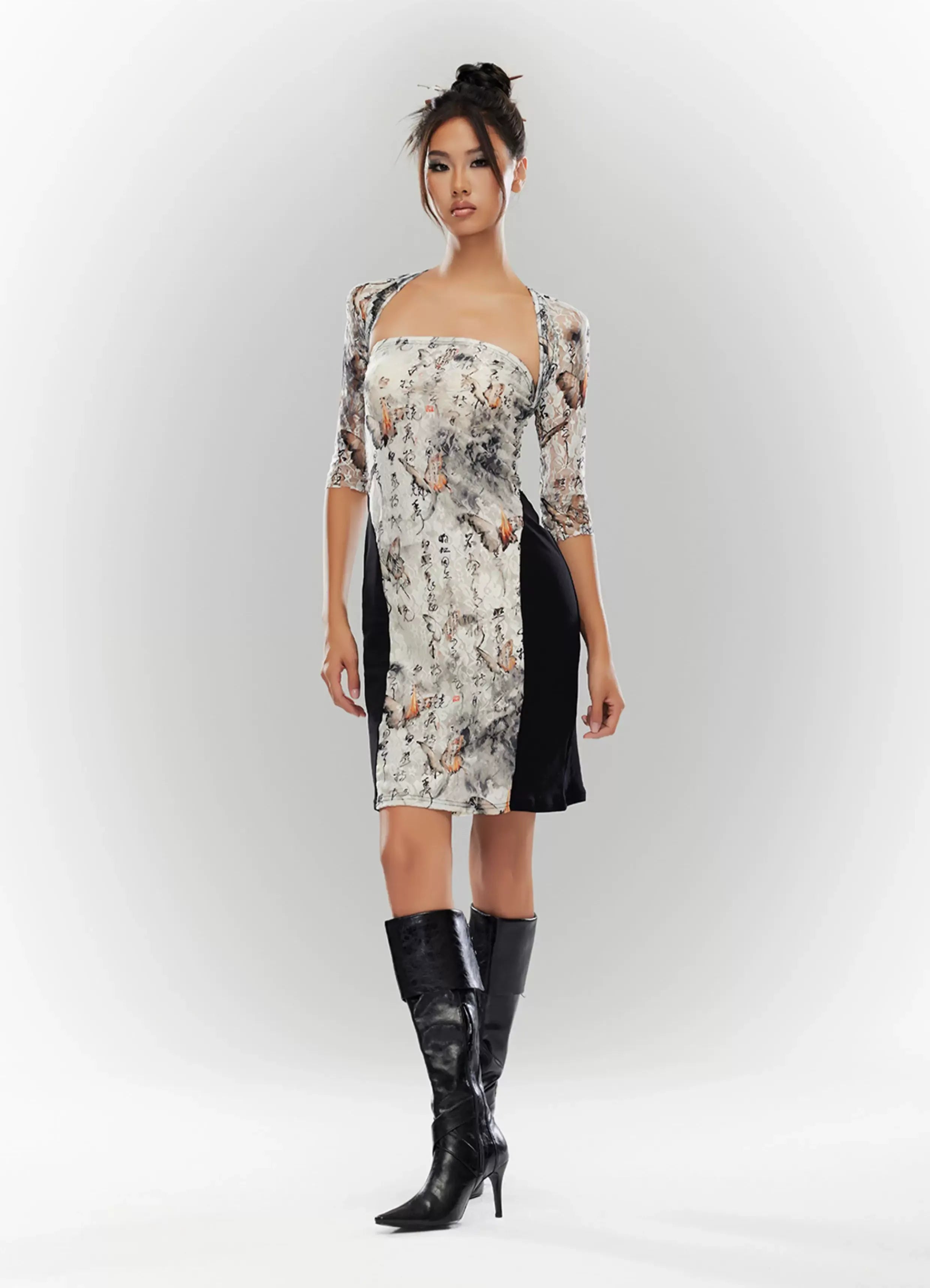 Oil-Waxed Pointed-Toe Tall Boots