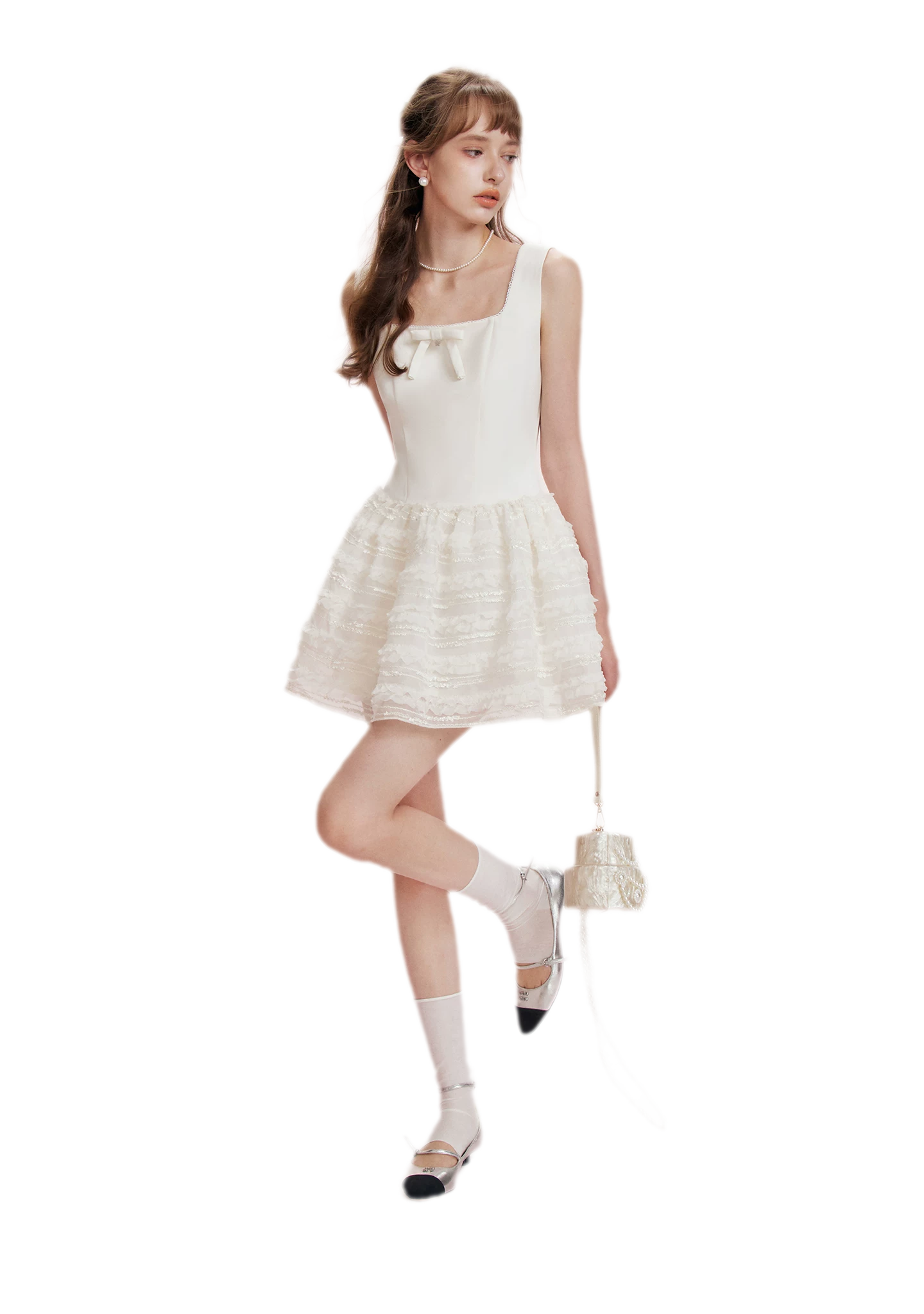 Matte Bow A-Line Dress
