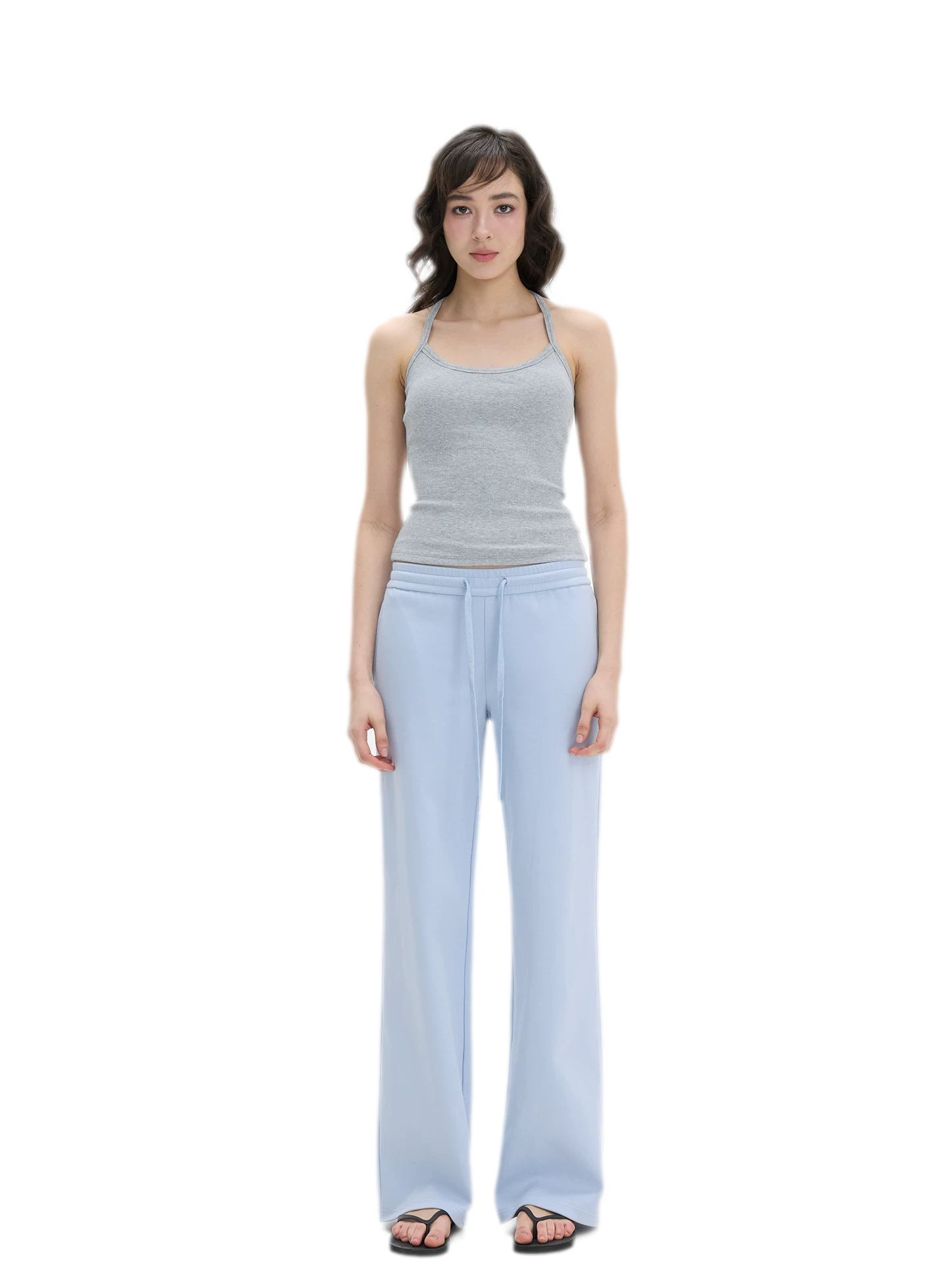 Low-Rise Wide-Leg Loose Sweatpants