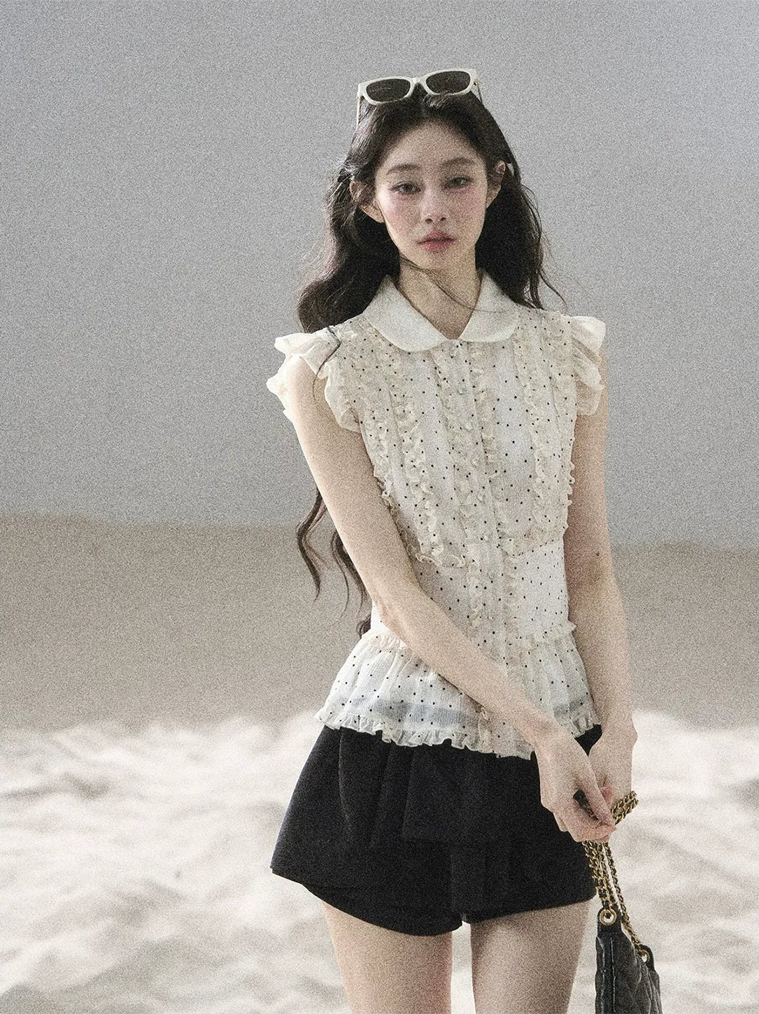 Polka Dot Ruffle Blouse