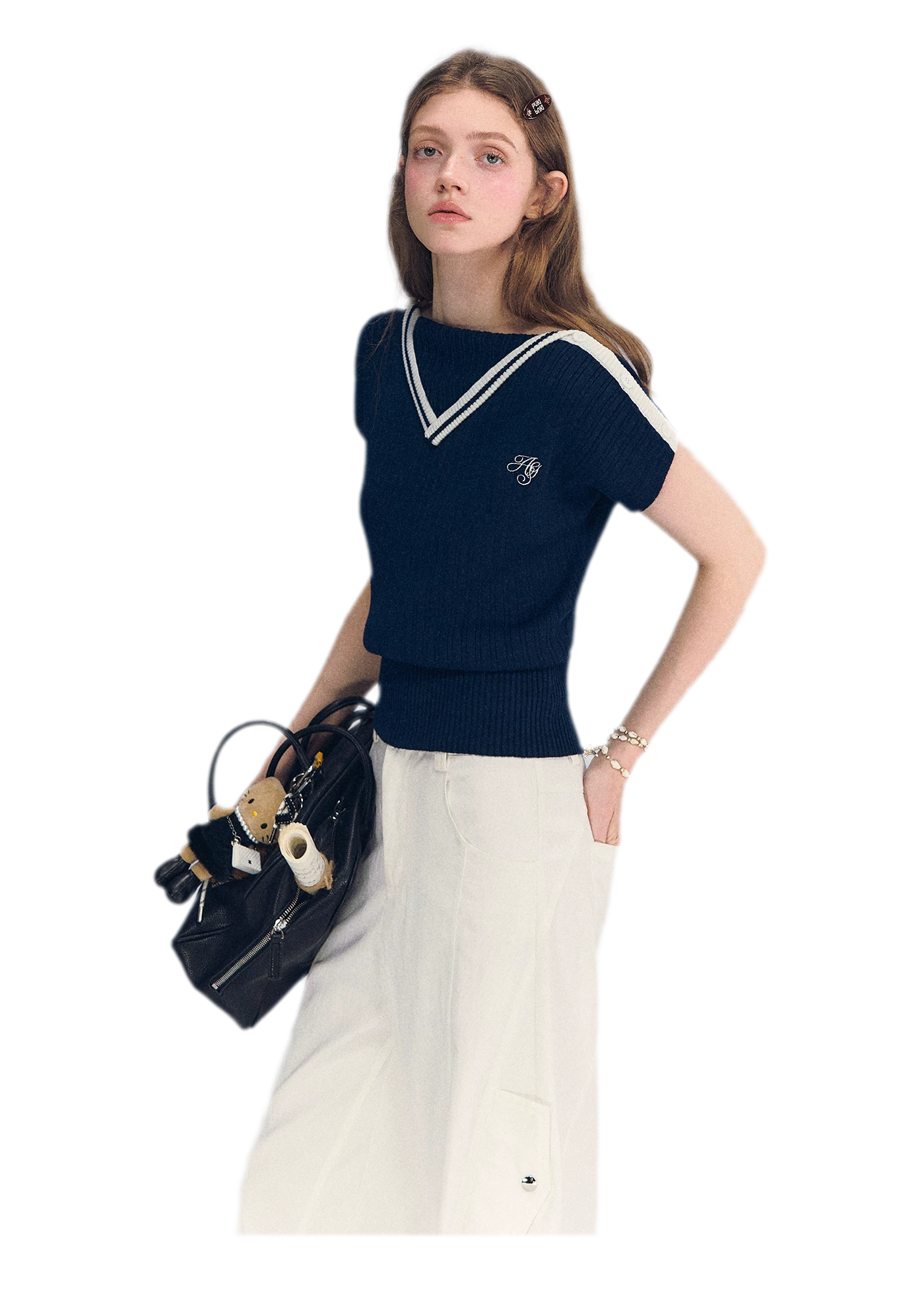 Contrast Trim Knit Top
