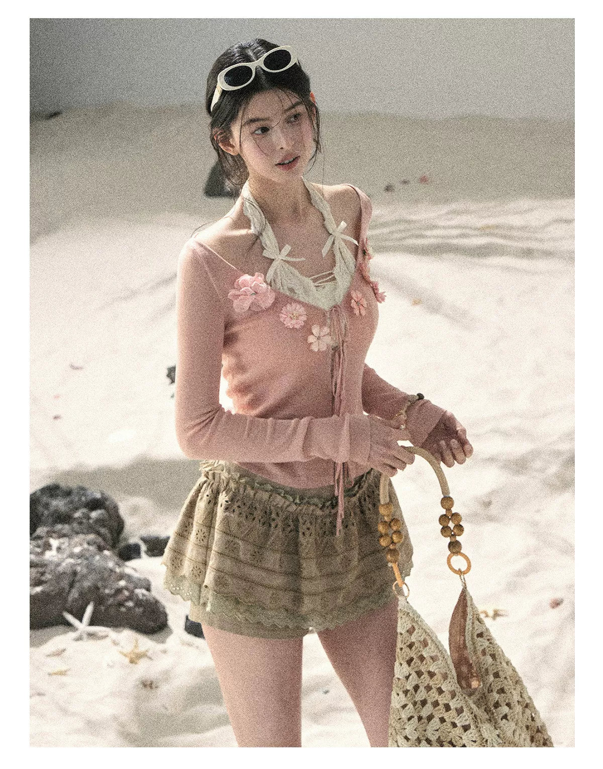 "Private Petals" French-style Sun Protection Cardigan