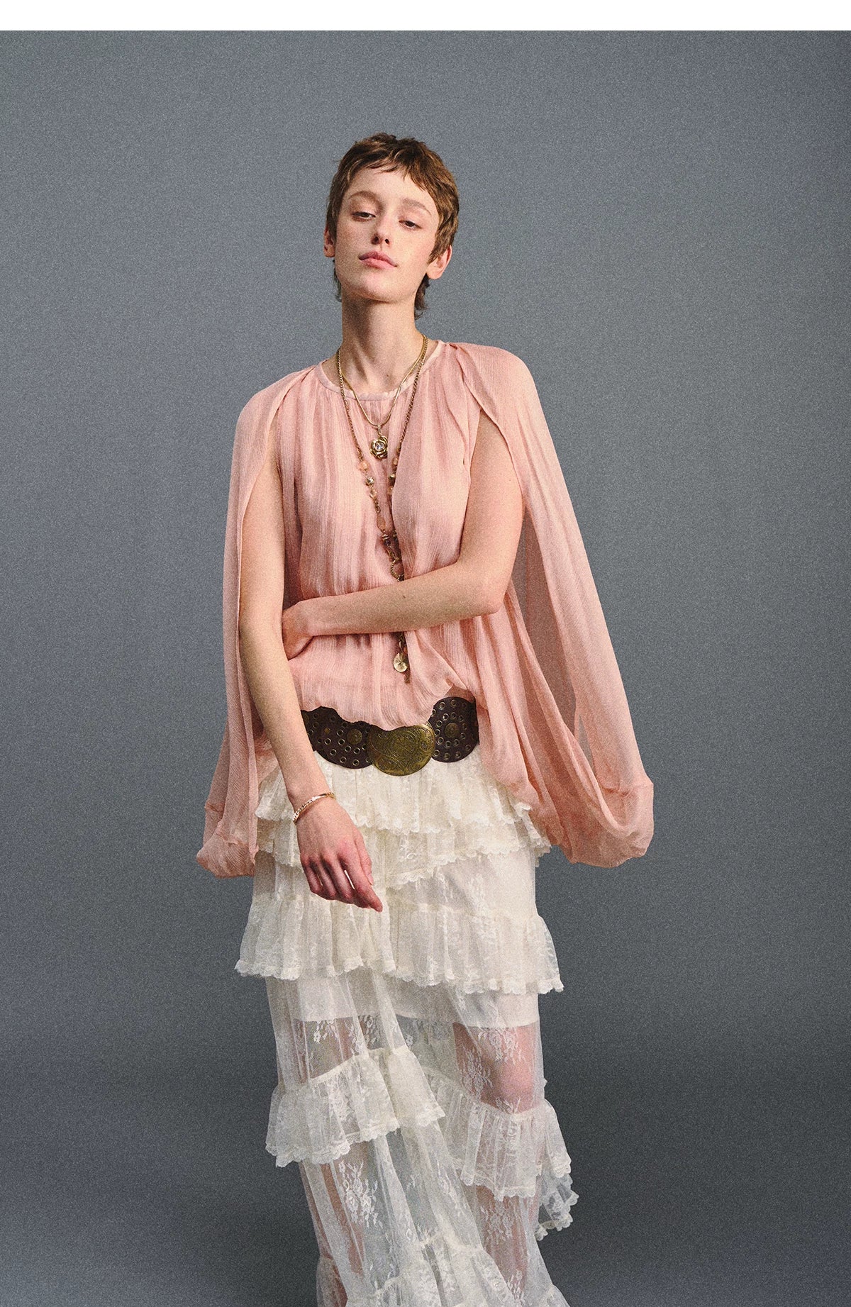 Cape Chiffon Blouse