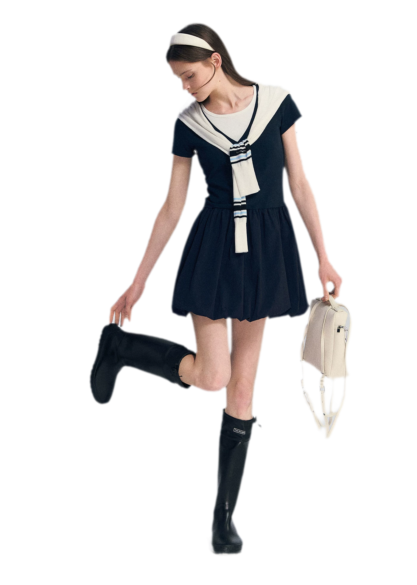 Contrast Trim Bubble Dress
